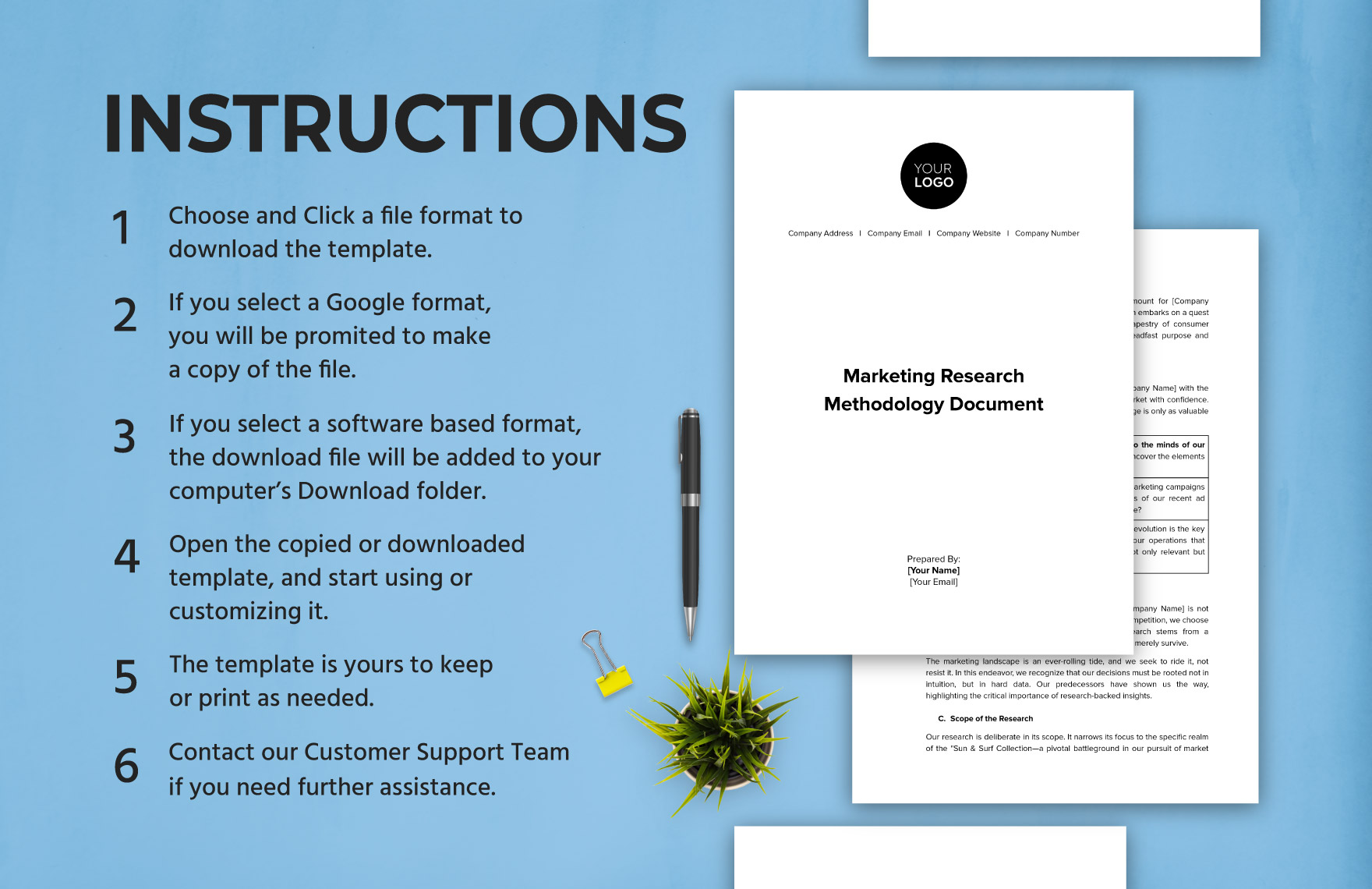 Marketing Research Methodology Document Template