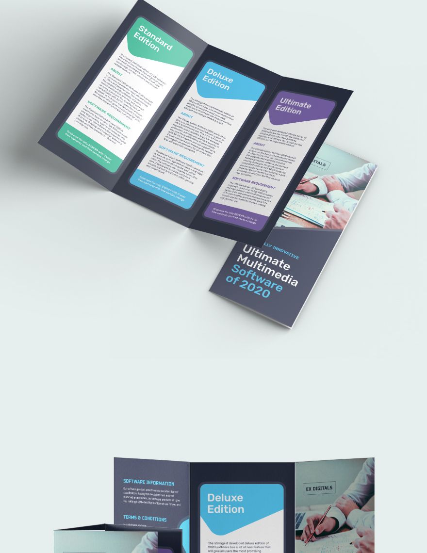 Software Company Tri-Fold Brochure Template