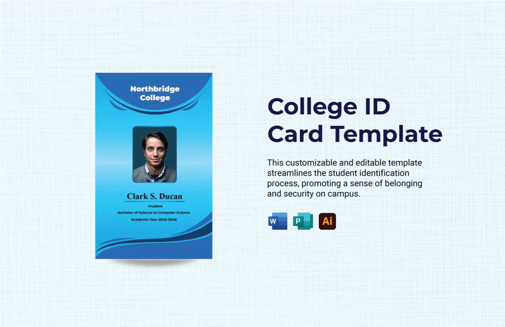 College ID Card Template in Word, Illustrator, Publisher - Download | Template.net