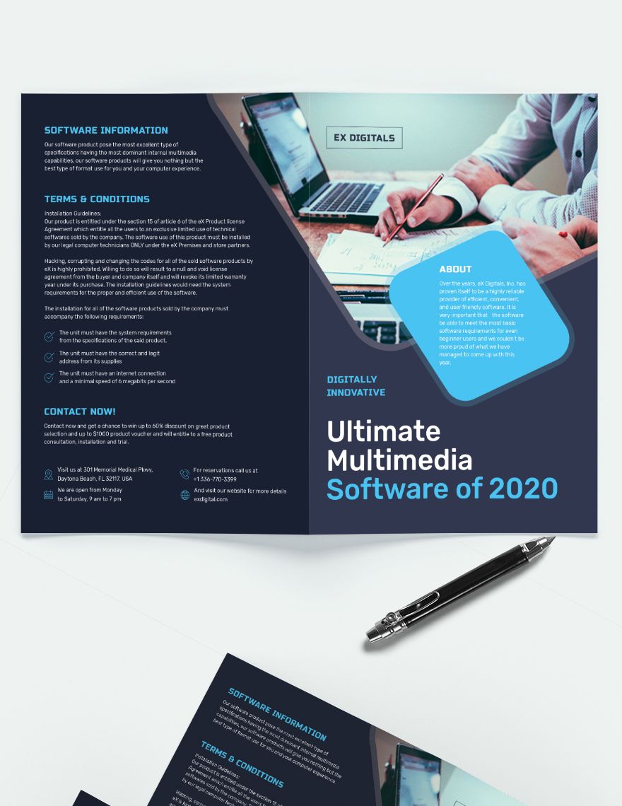 Software Company Bi-Fold Brochure Template