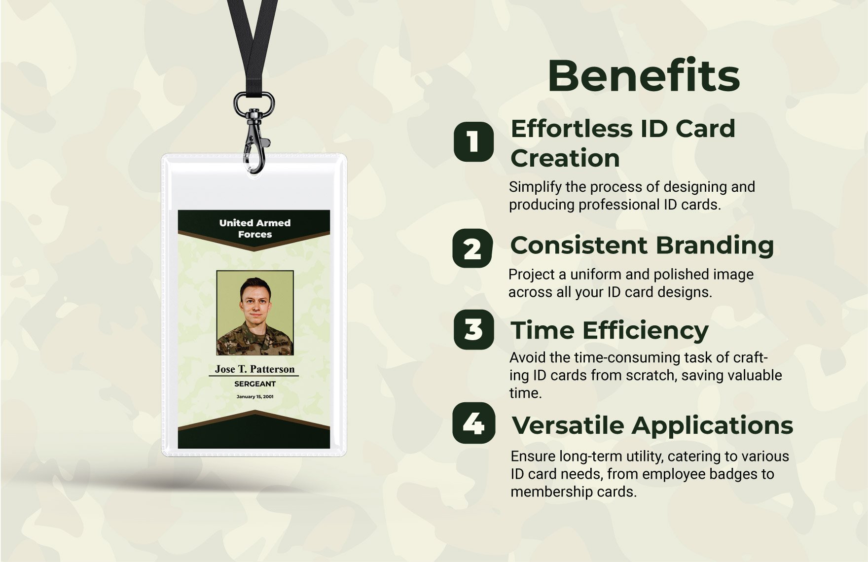 Military ID Card Template