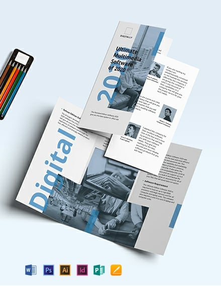 Software Company Marketing TriFold Brochure Template