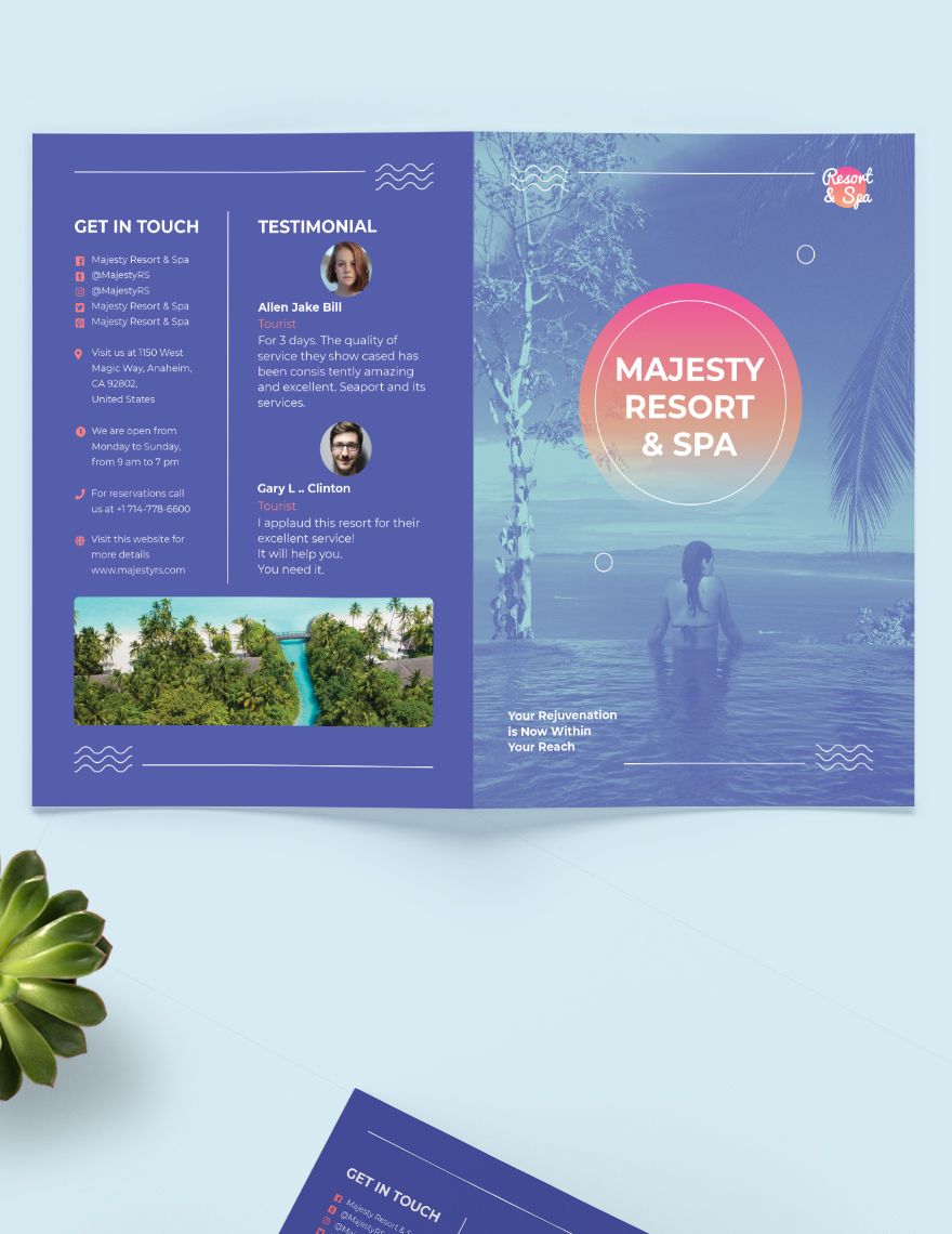 Spa Resort Bi-Fold Brochure Template