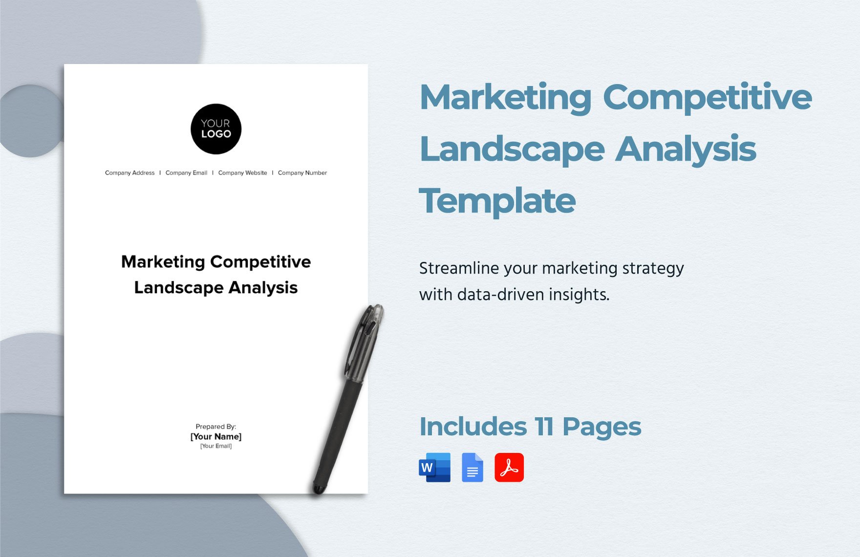 Marketing Competitive Landscape Analysis Template in Word, Google Docs, PDF