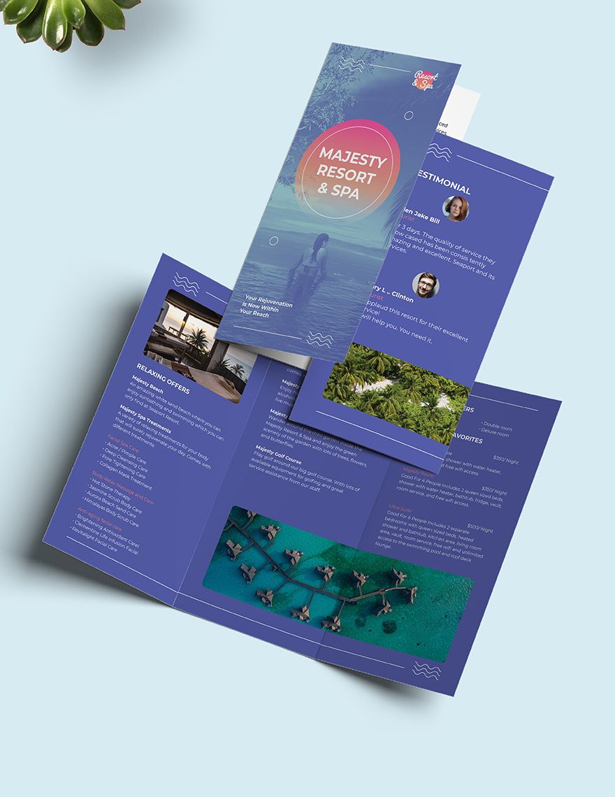 Spa Resort Tri-Fold Brochure Template