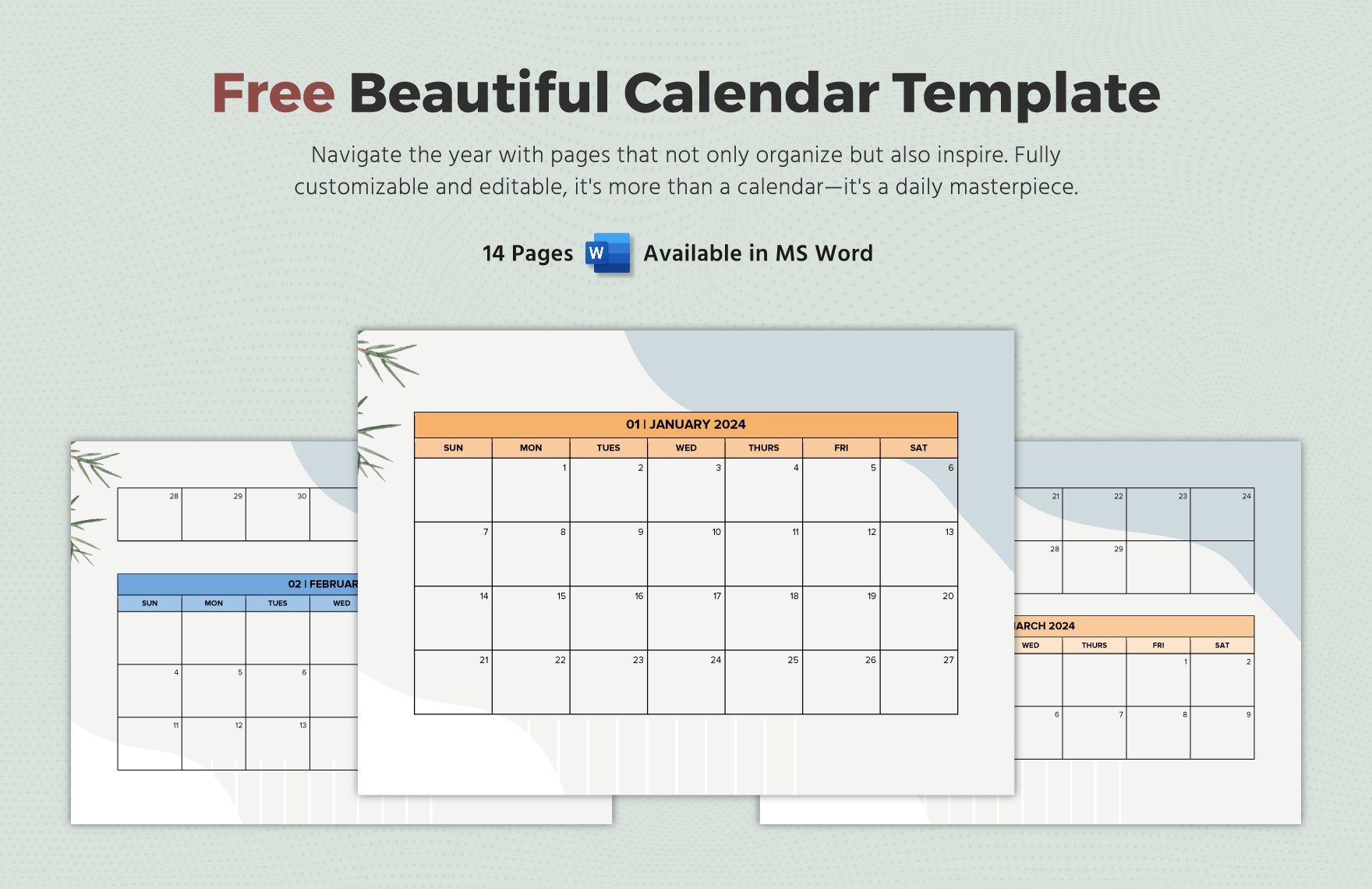 Beautiful Calendar Template