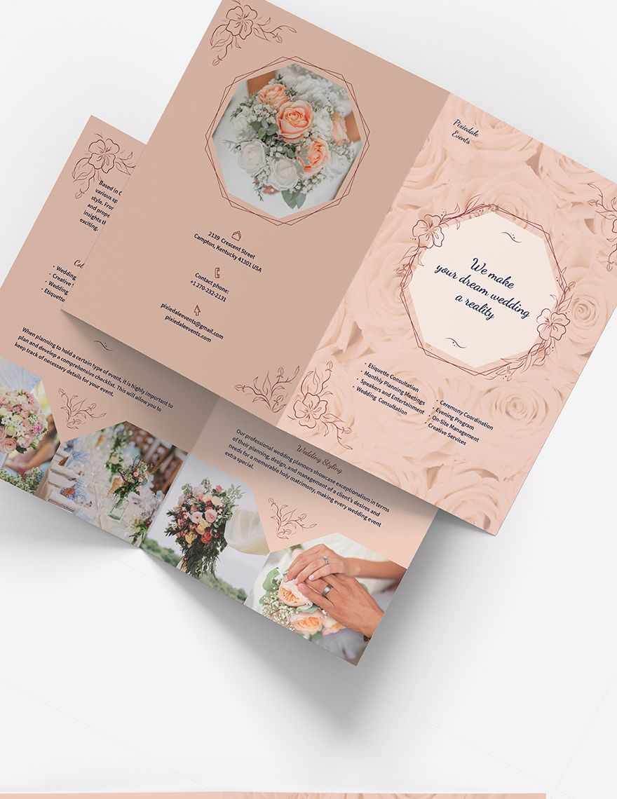Wedding Event Planner Bi-Fold Brochure Template