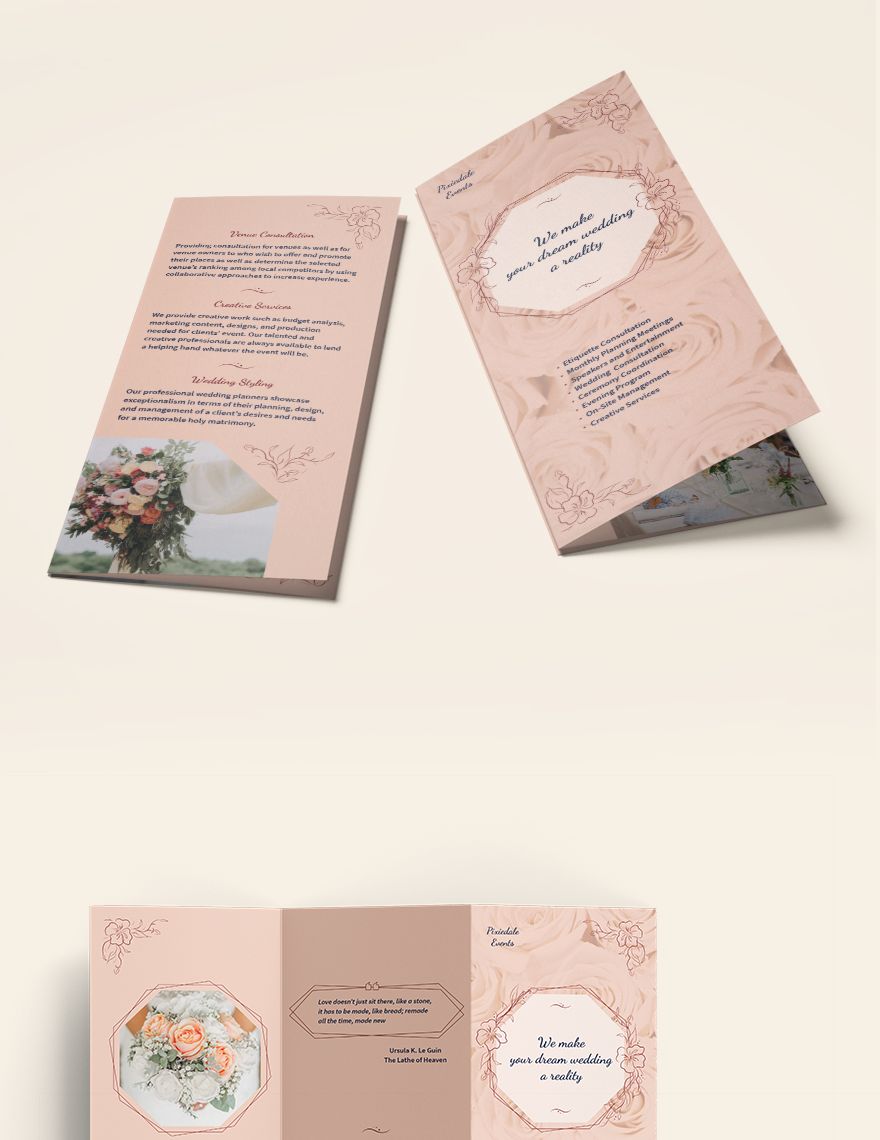 Wedding Event Planner Tri-Fold Brochure Template