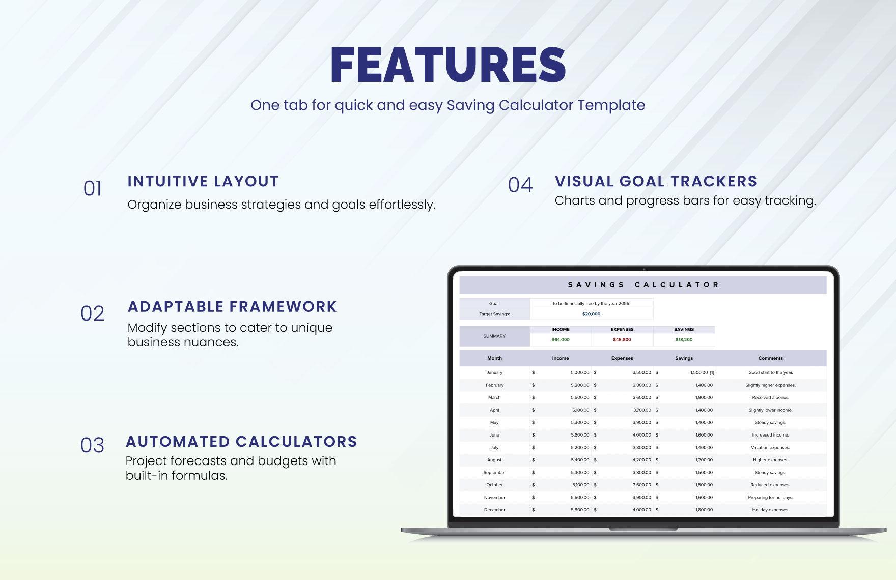 Saving Calculator Template