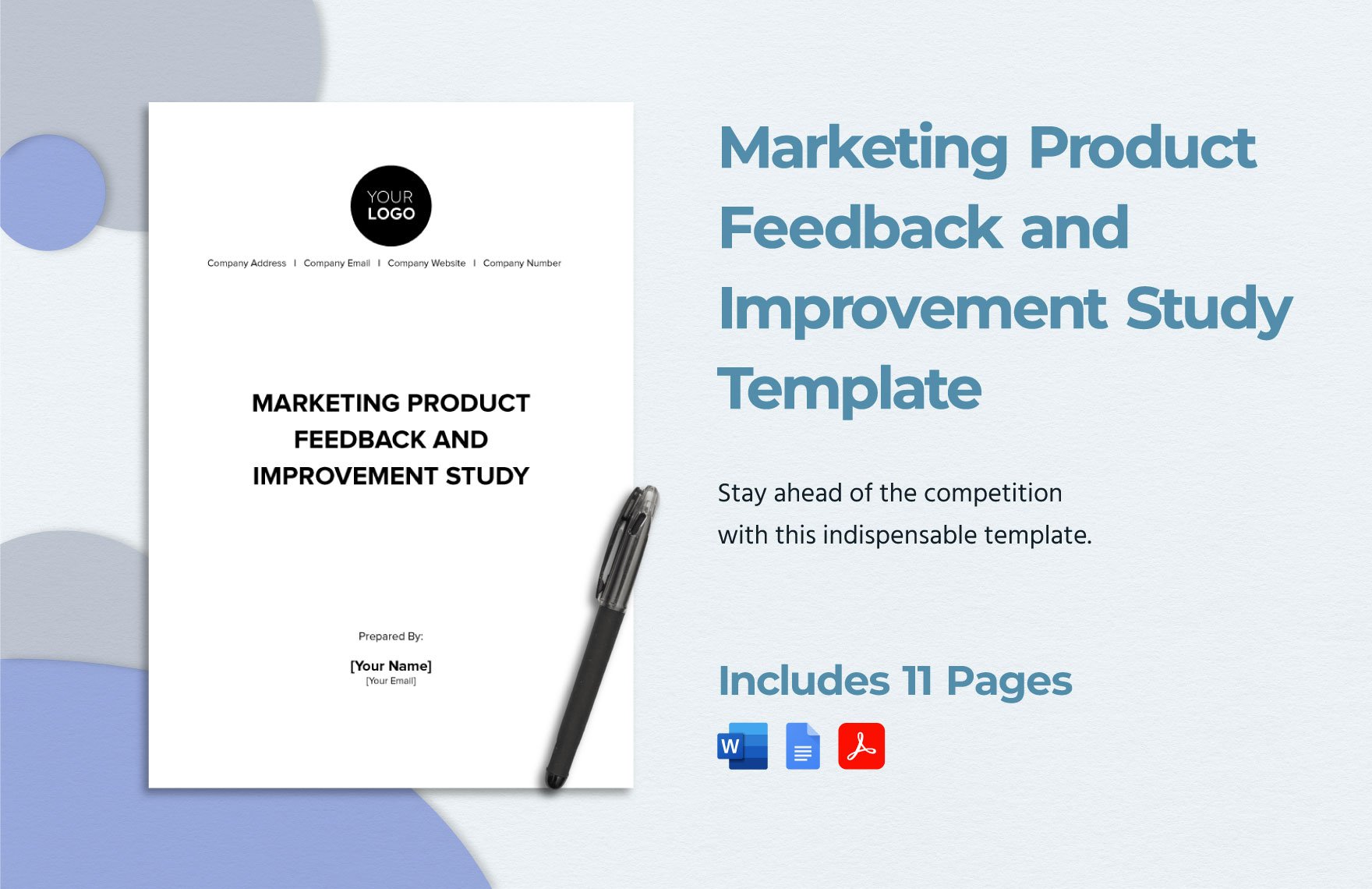 Marketing Product Feedback and Improvement Study Template