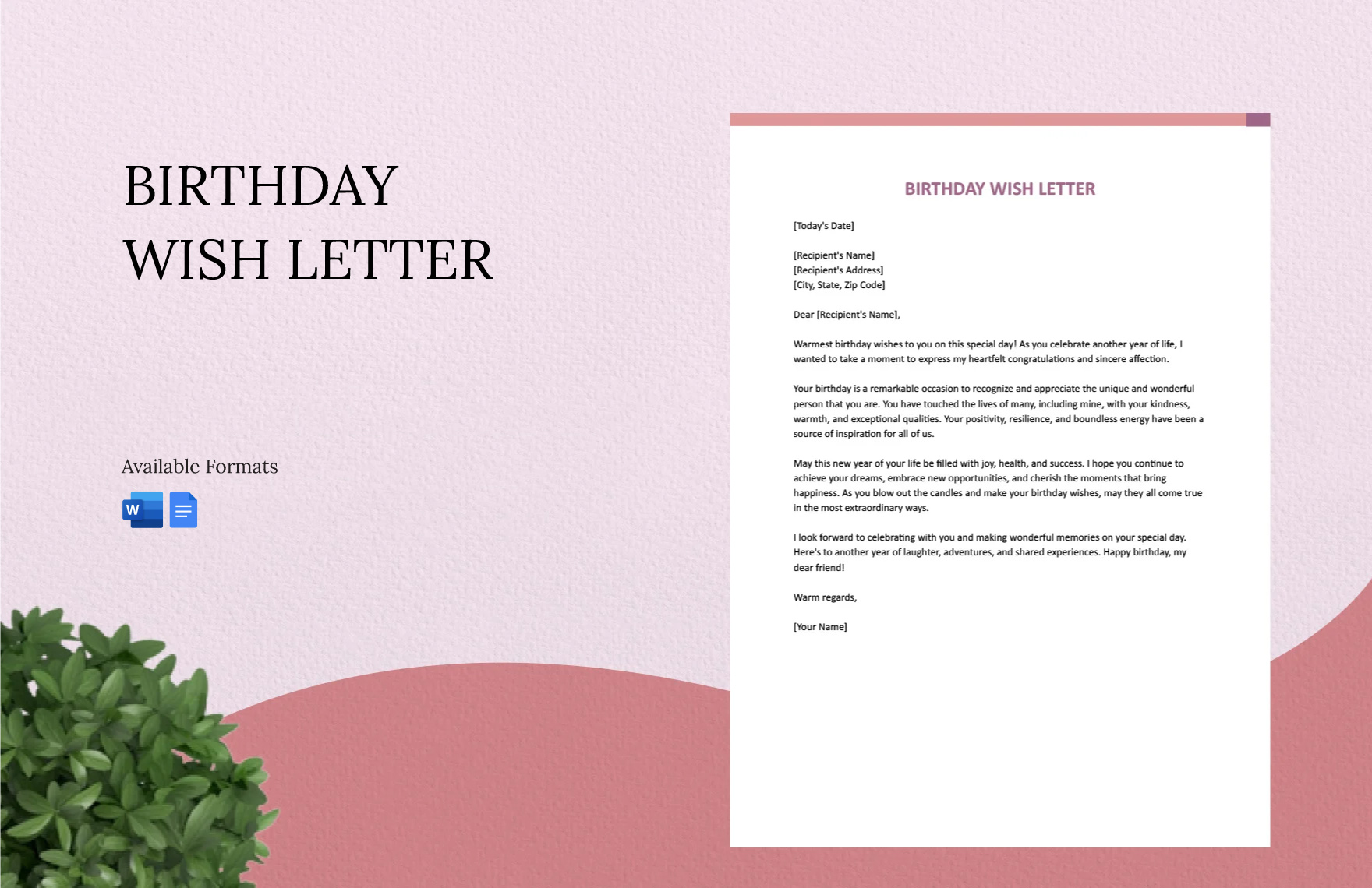 Birthday Wish Letter in Word, Google Docs - Download | Template.net