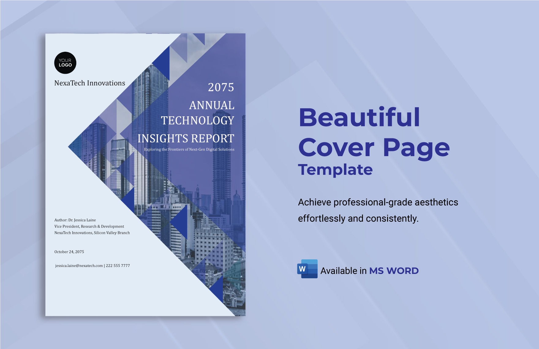 Free Beautiful Cover Page Template in Word