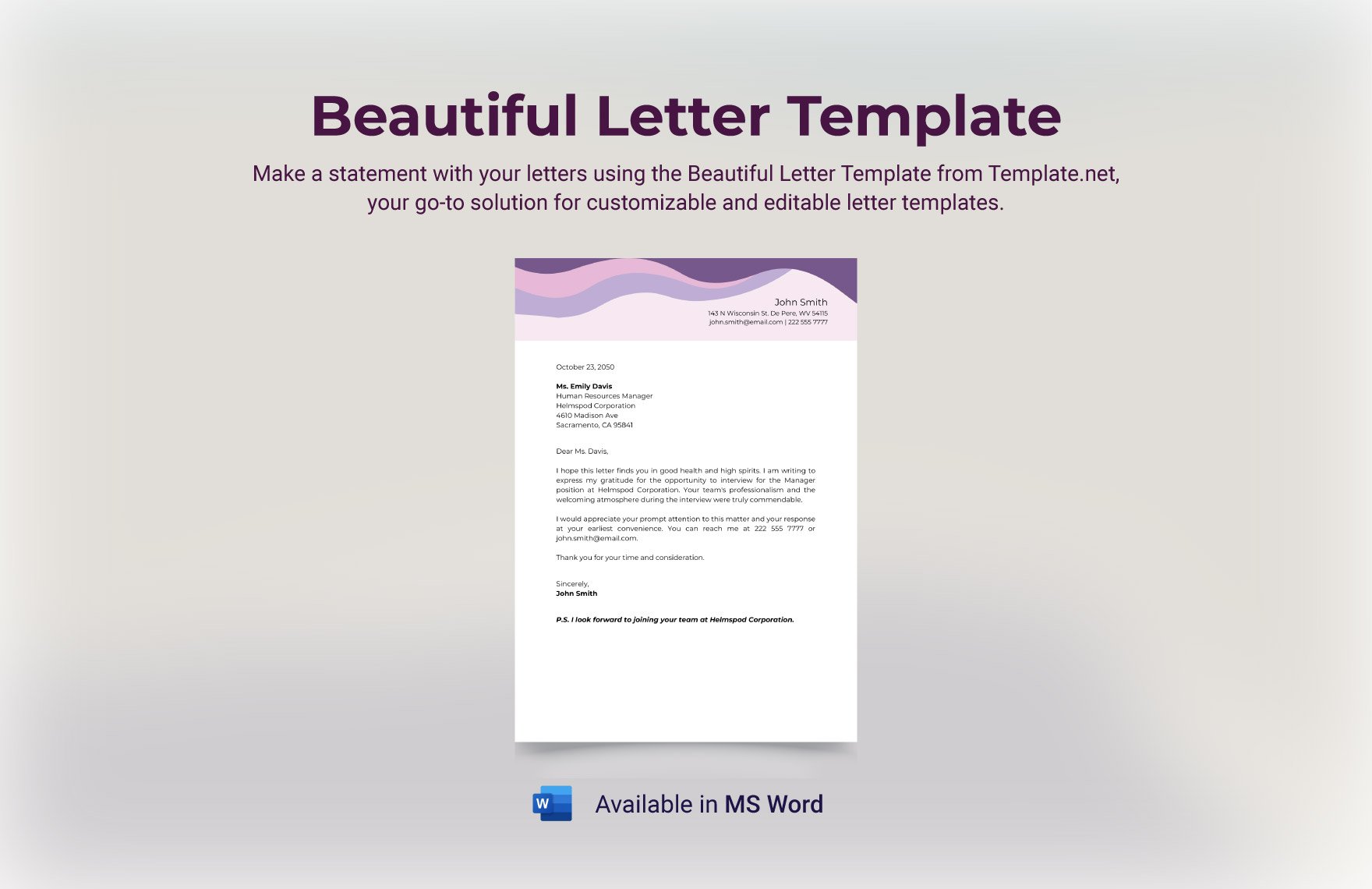 Beautiful Letter Template
