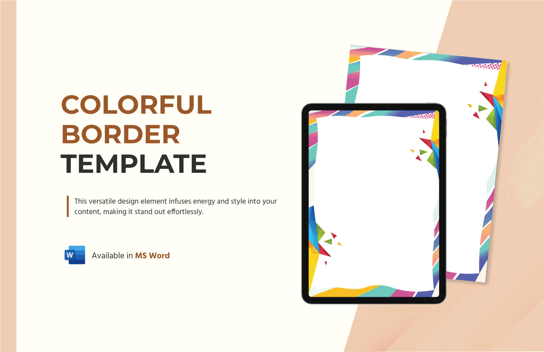 Free Colorful Border Template in Word
