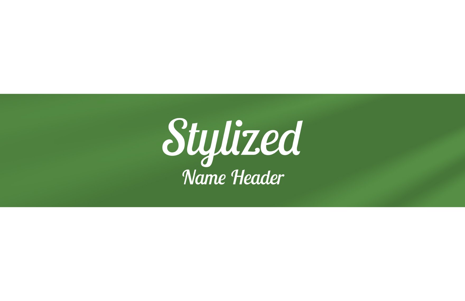 Stylized Name Header Template