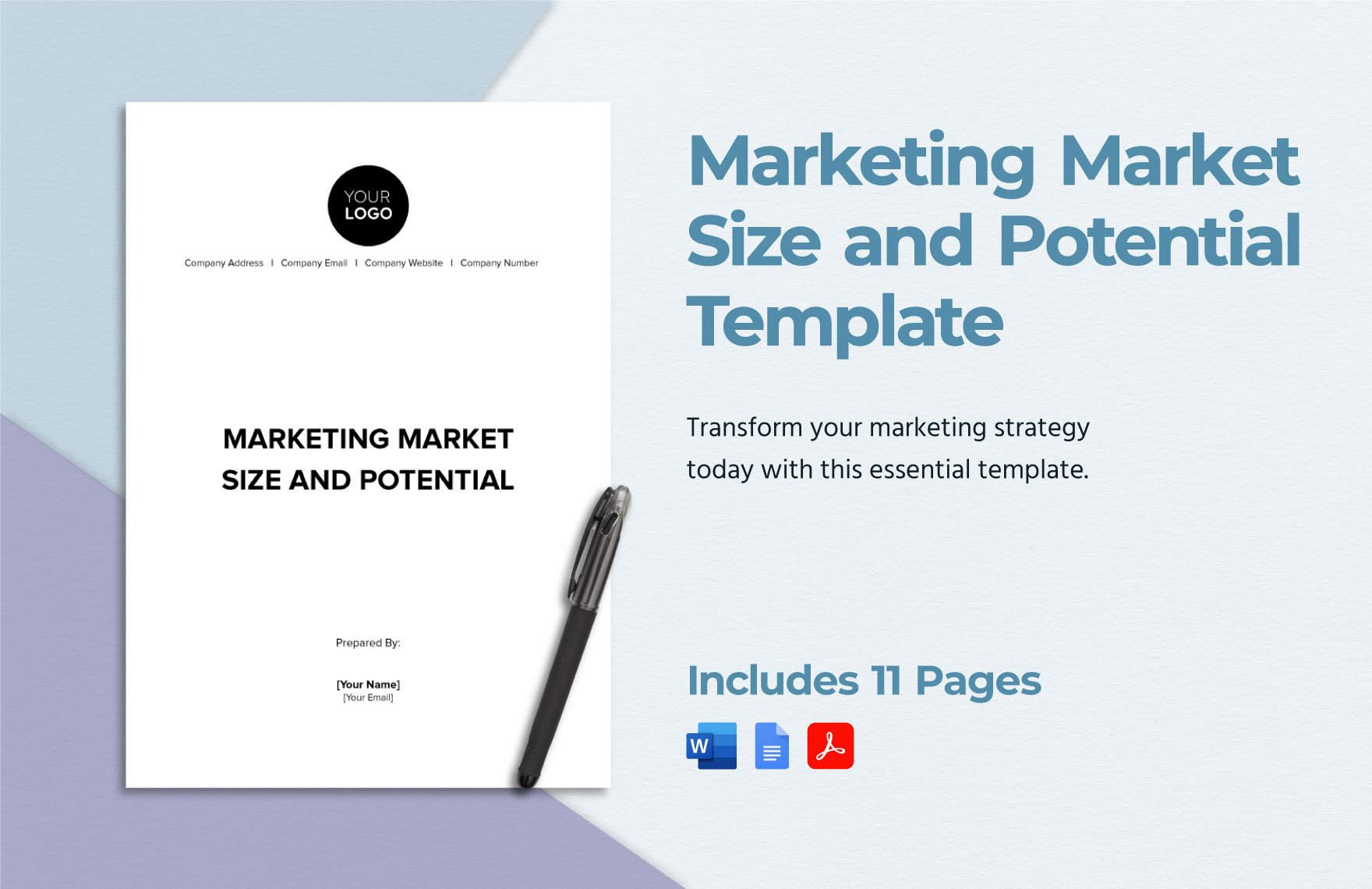 Marketing Market Size and Potential Template in Word, Google Docs, PDF