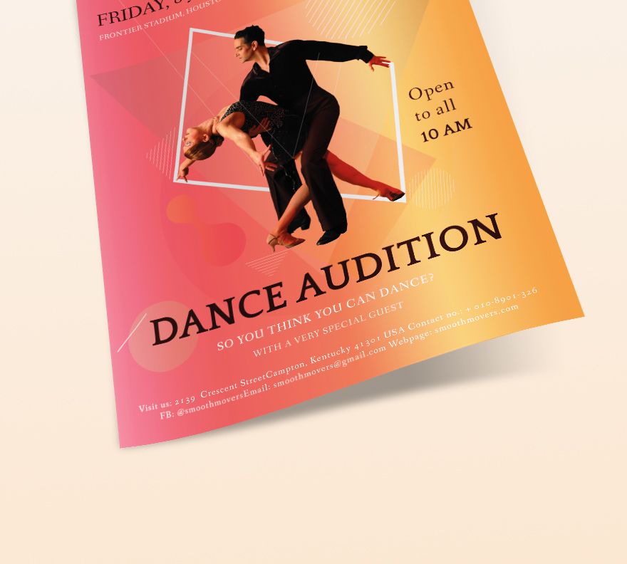 Dance Audition Flyer Template