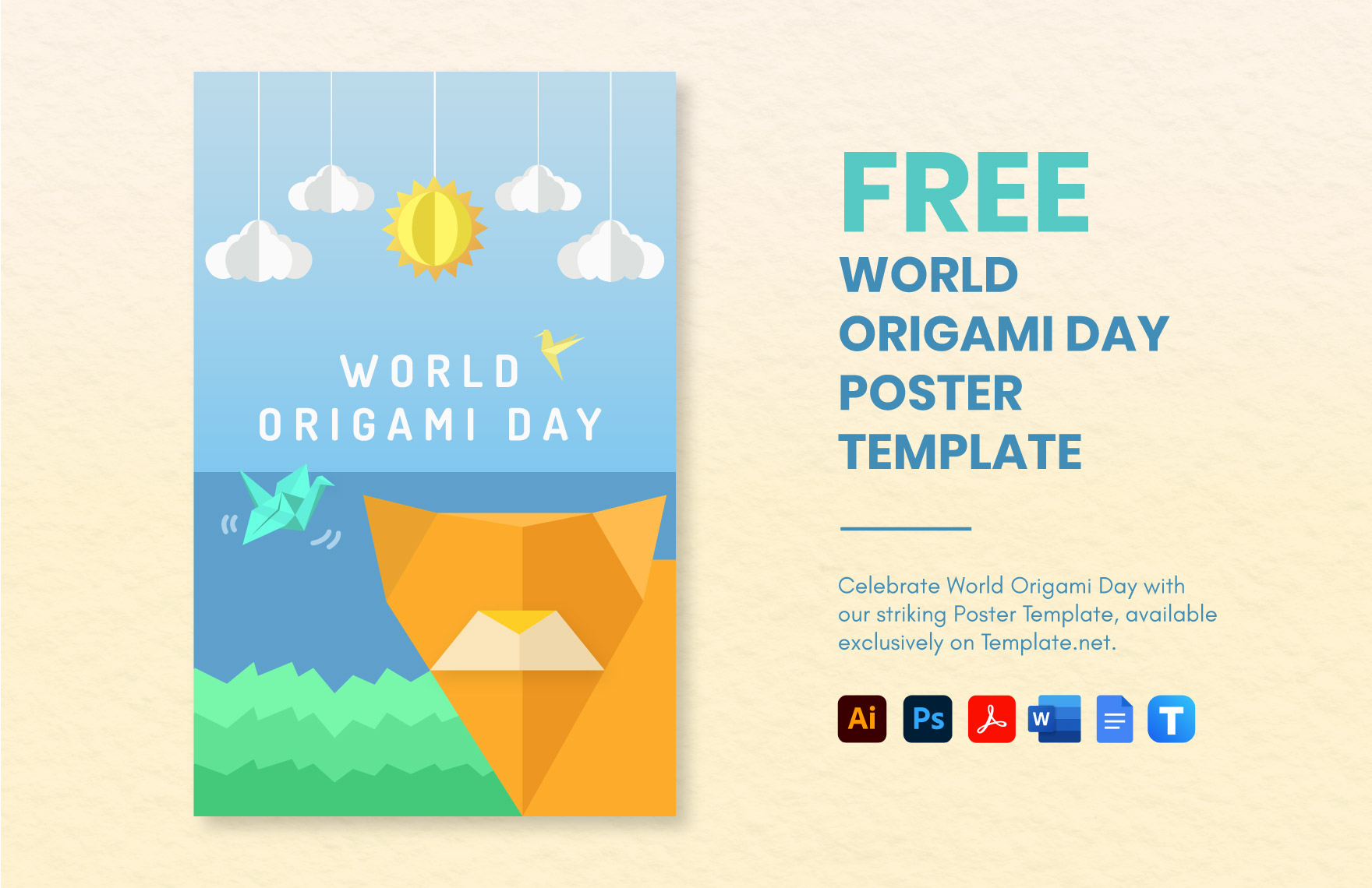 World Origami Day Poster Template