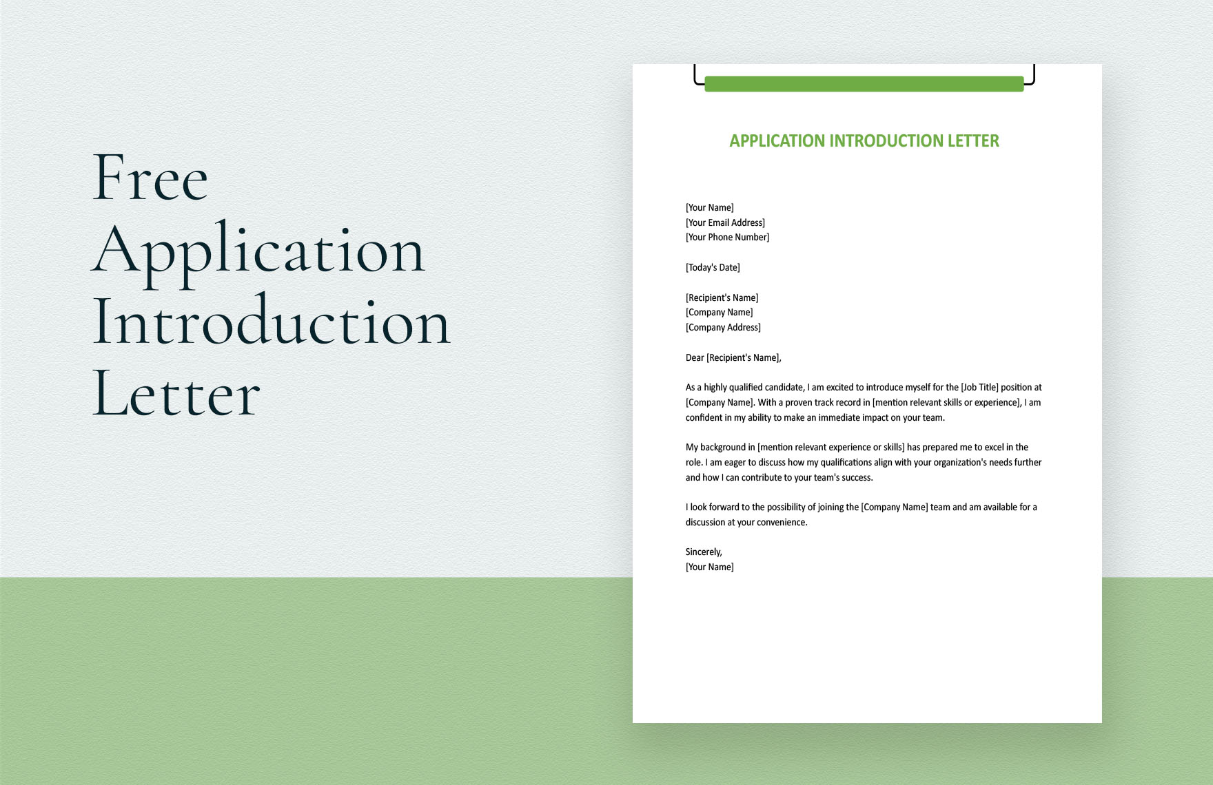 Application Introduction Letter in Word, Google Docs