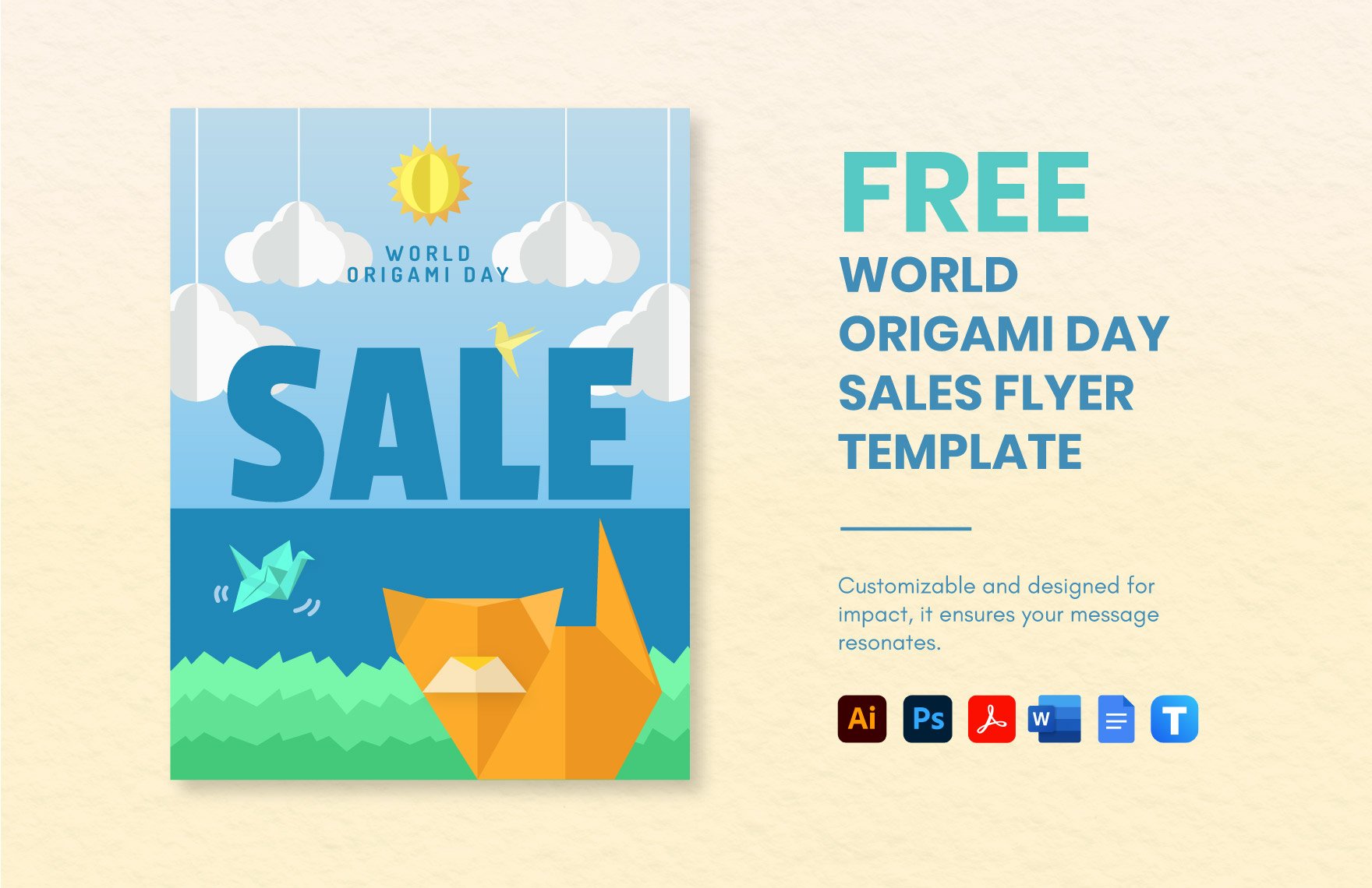 World Origami Day Sales Flyer Template
