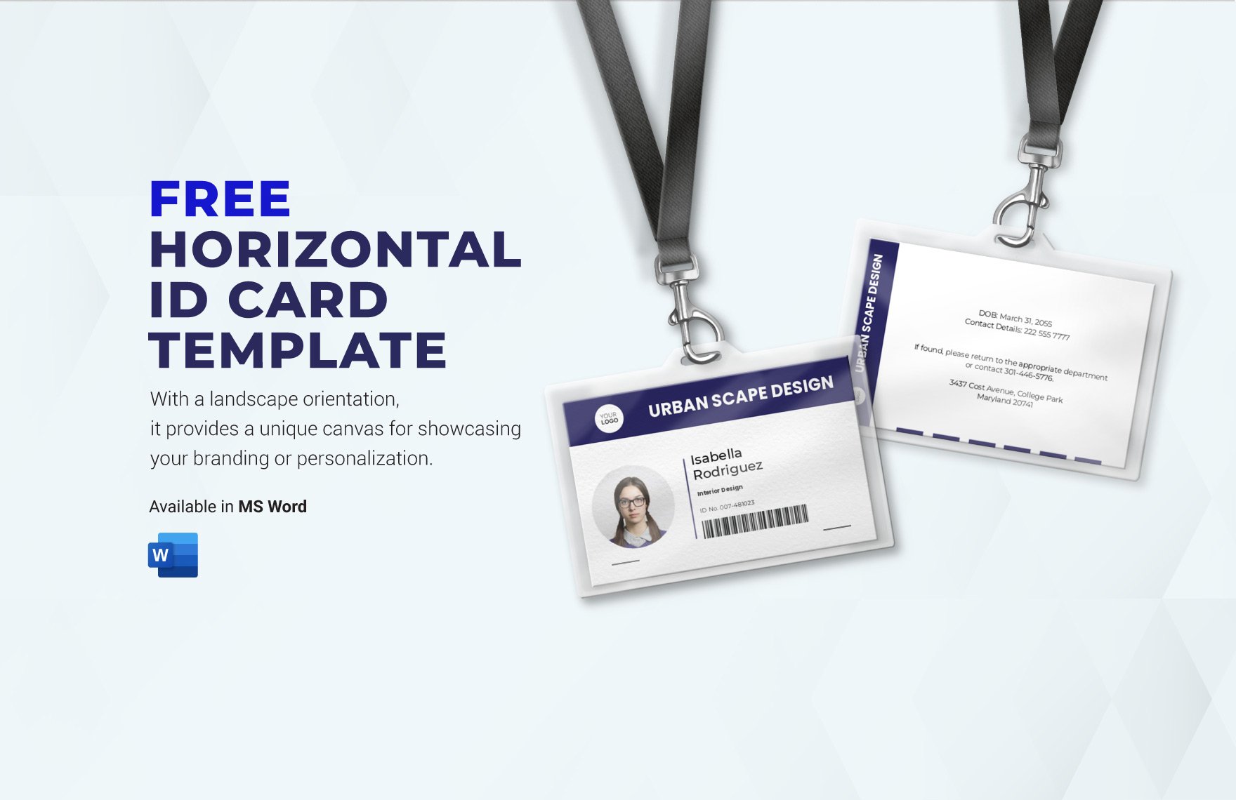 Horizontal ID Card Template