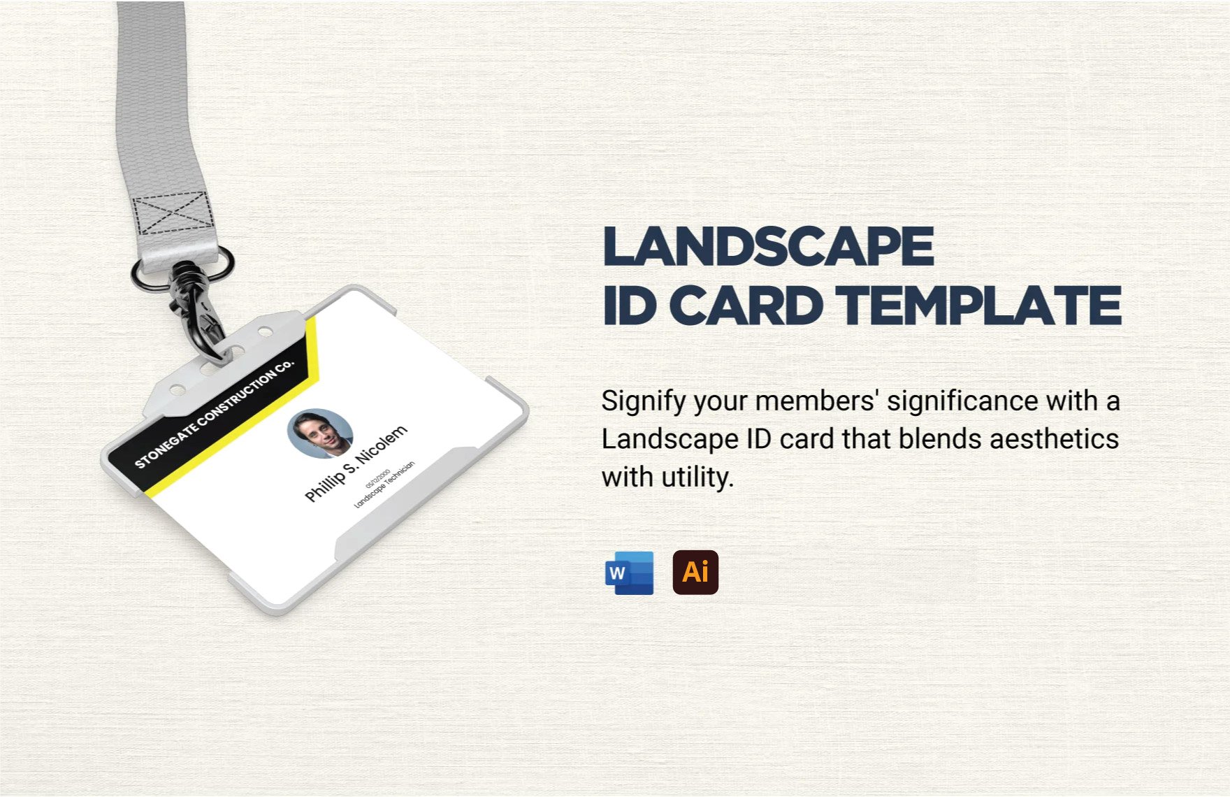 Landscape ID Card Template