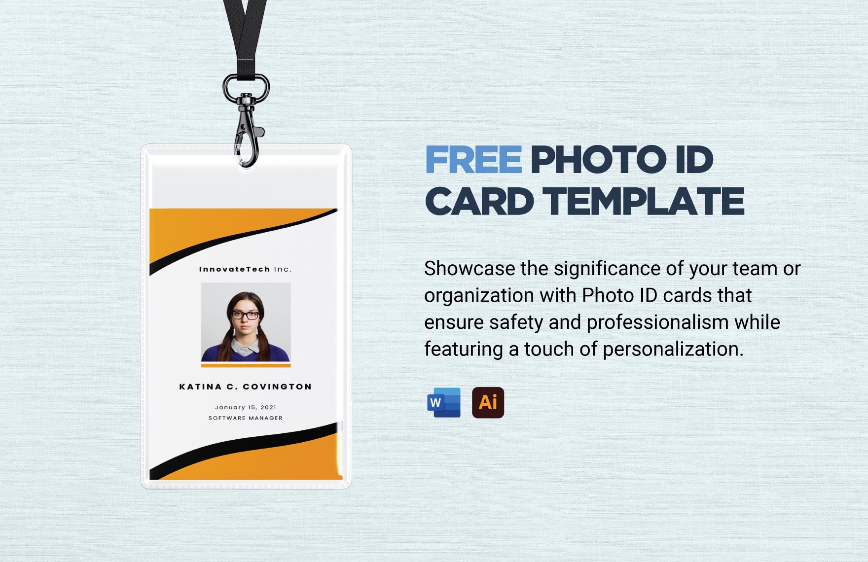 Photo ID Card Template in Word, Illustrator
