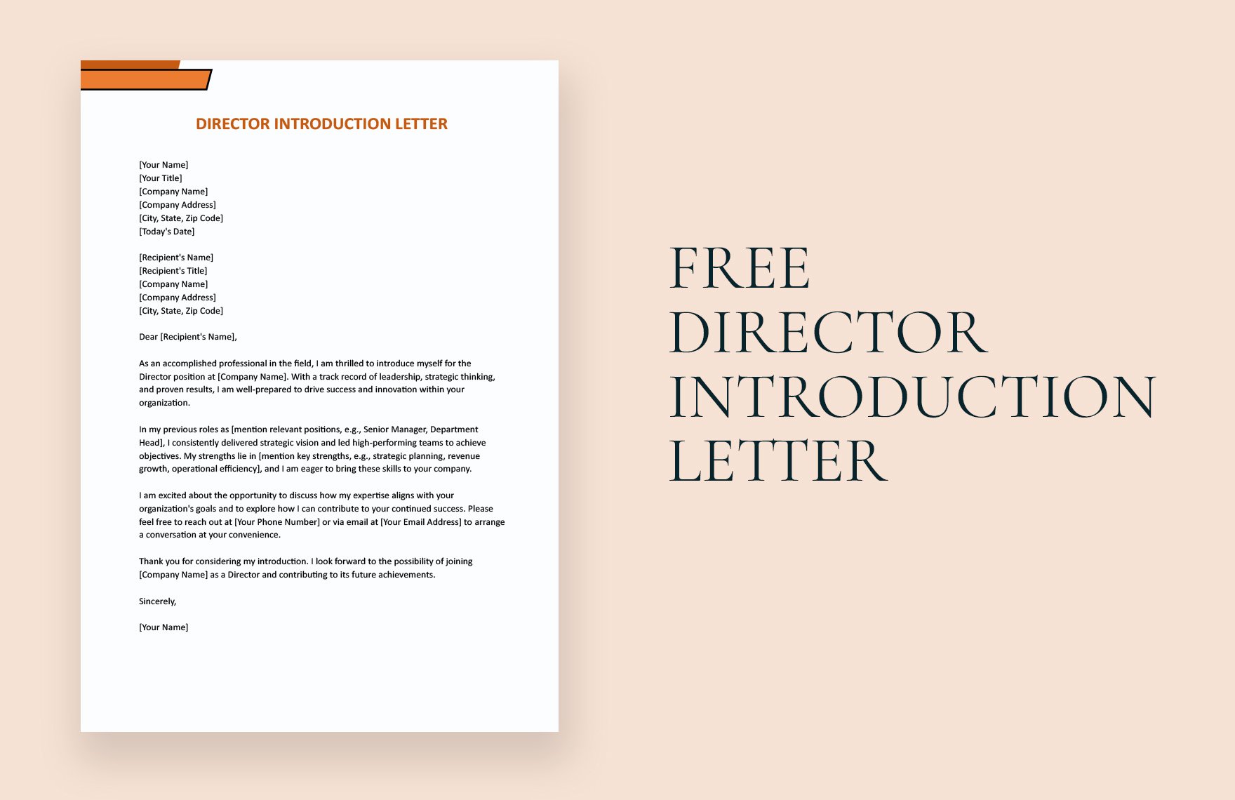 Free Director Introduction Letter