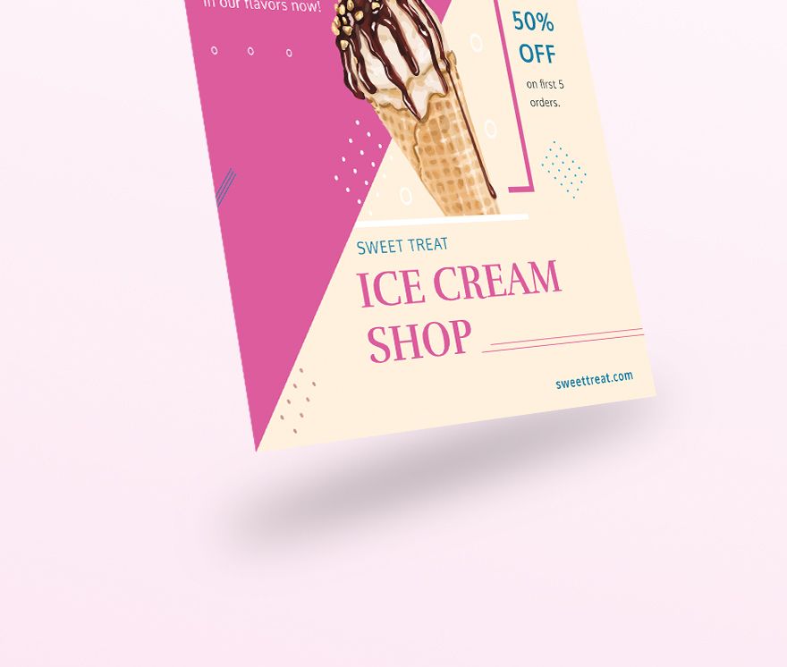 Ice Cream Shop Flyer Template