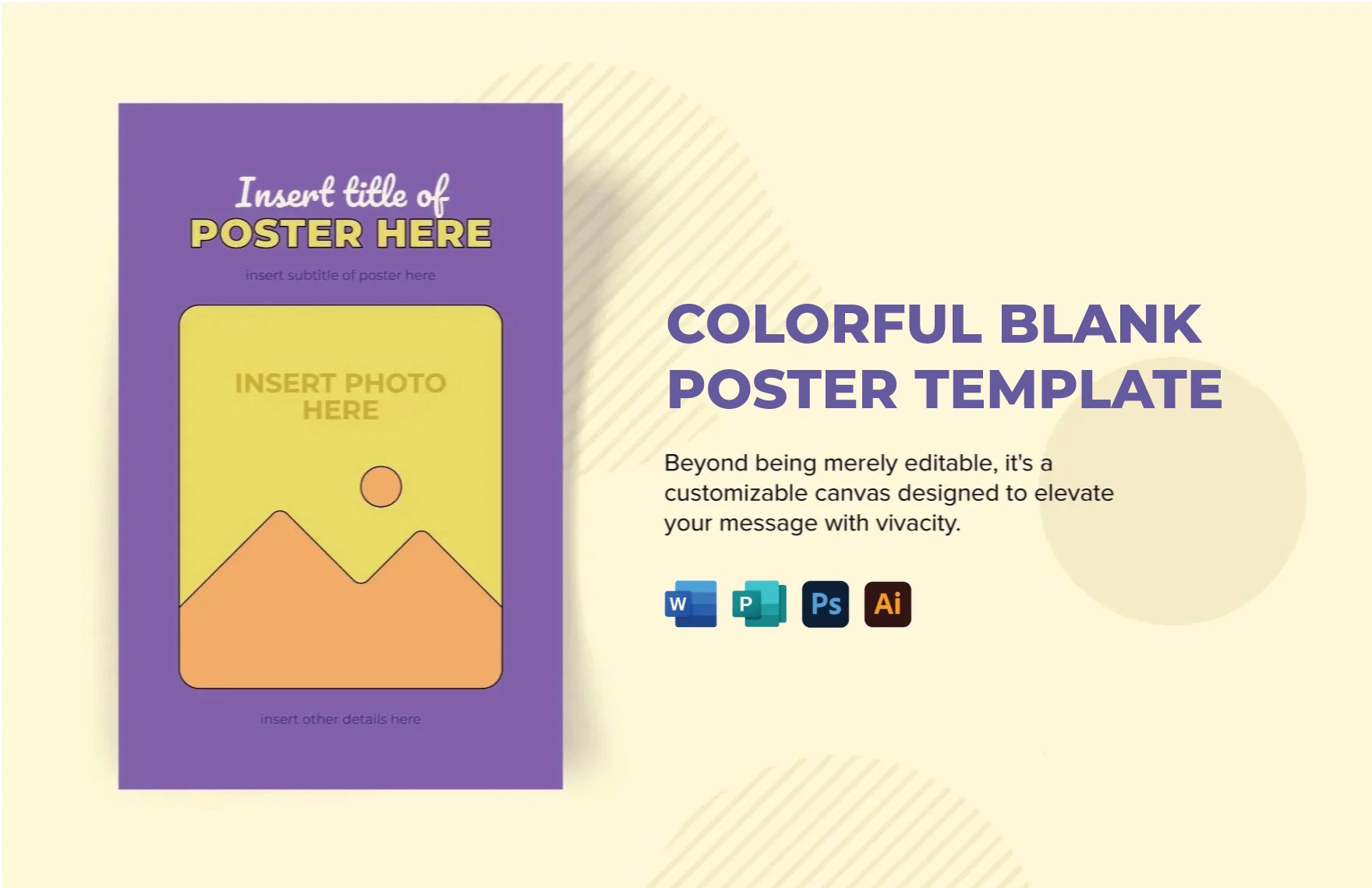Free Colorful Blank Poster Template in Word, Illustrator, PSD, Publisher