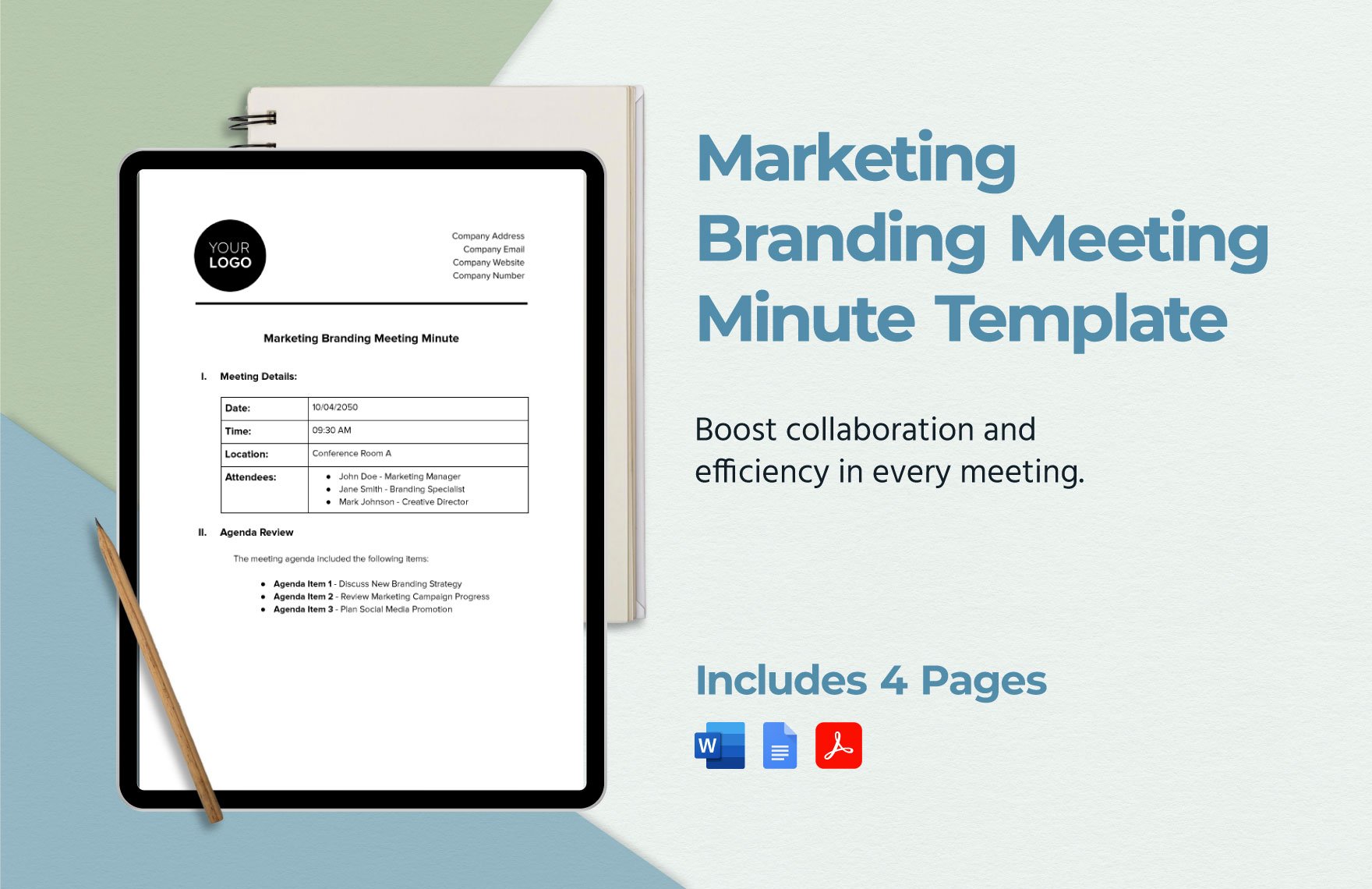 Marketing Branding Meeting Minute Template