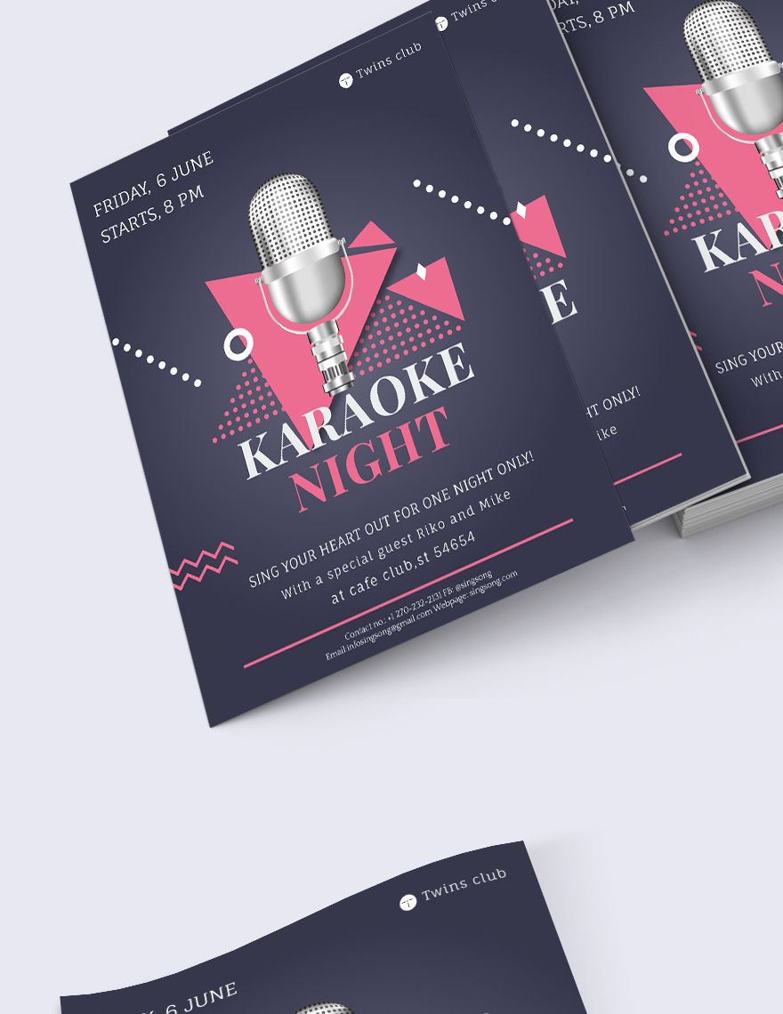 Karaoke Night Flyer Template in Word, Google Docs, Illustrator, PSD, Apple Pages, Publisher, InDesign