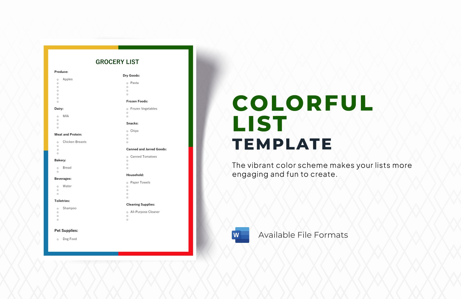 Colorful List Template