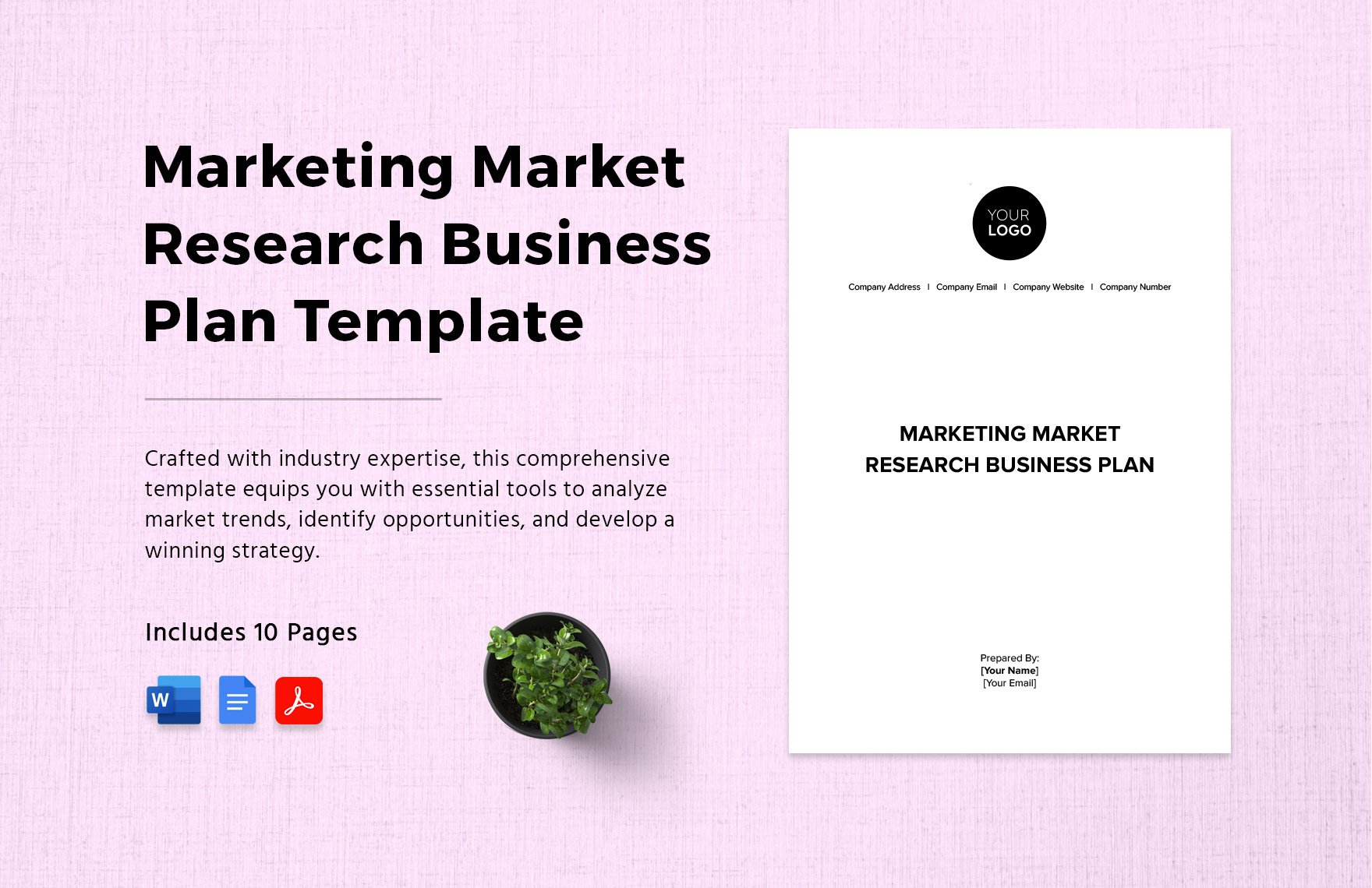 Marketing Market Research Business Plan Template