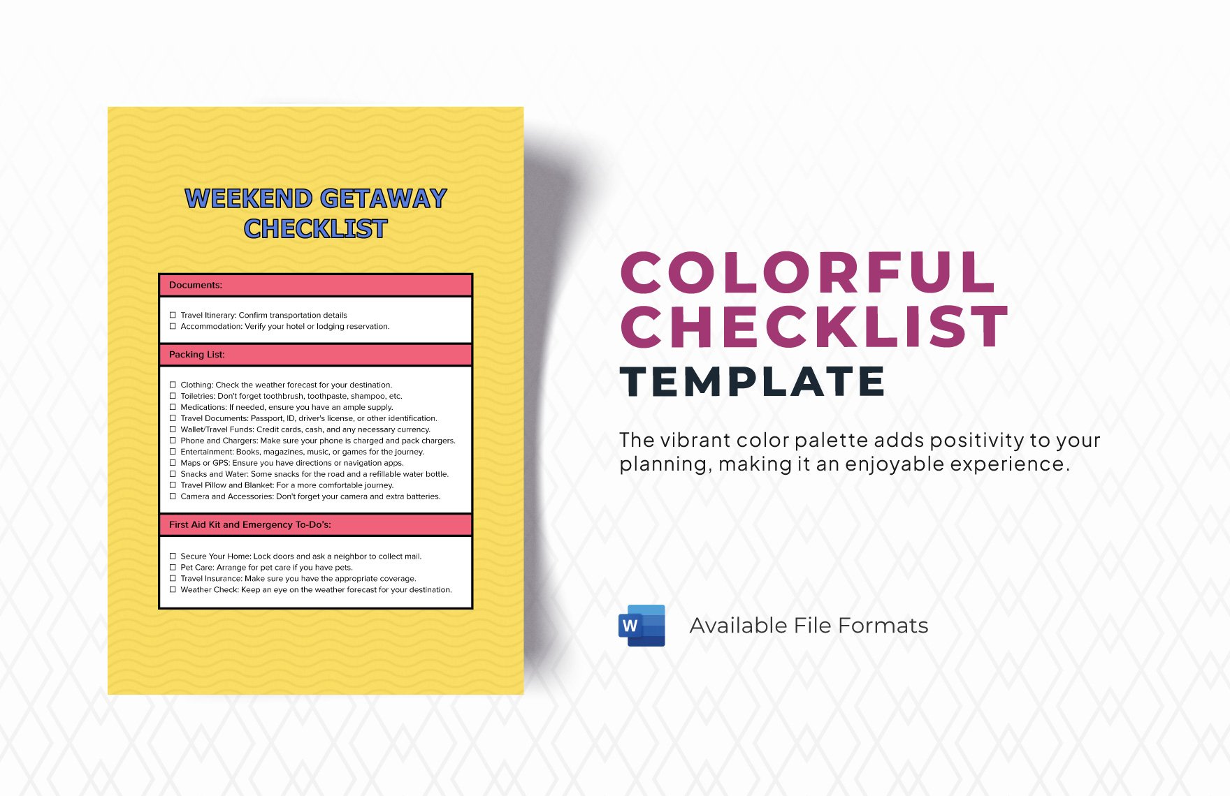 Colorful Checklist Template