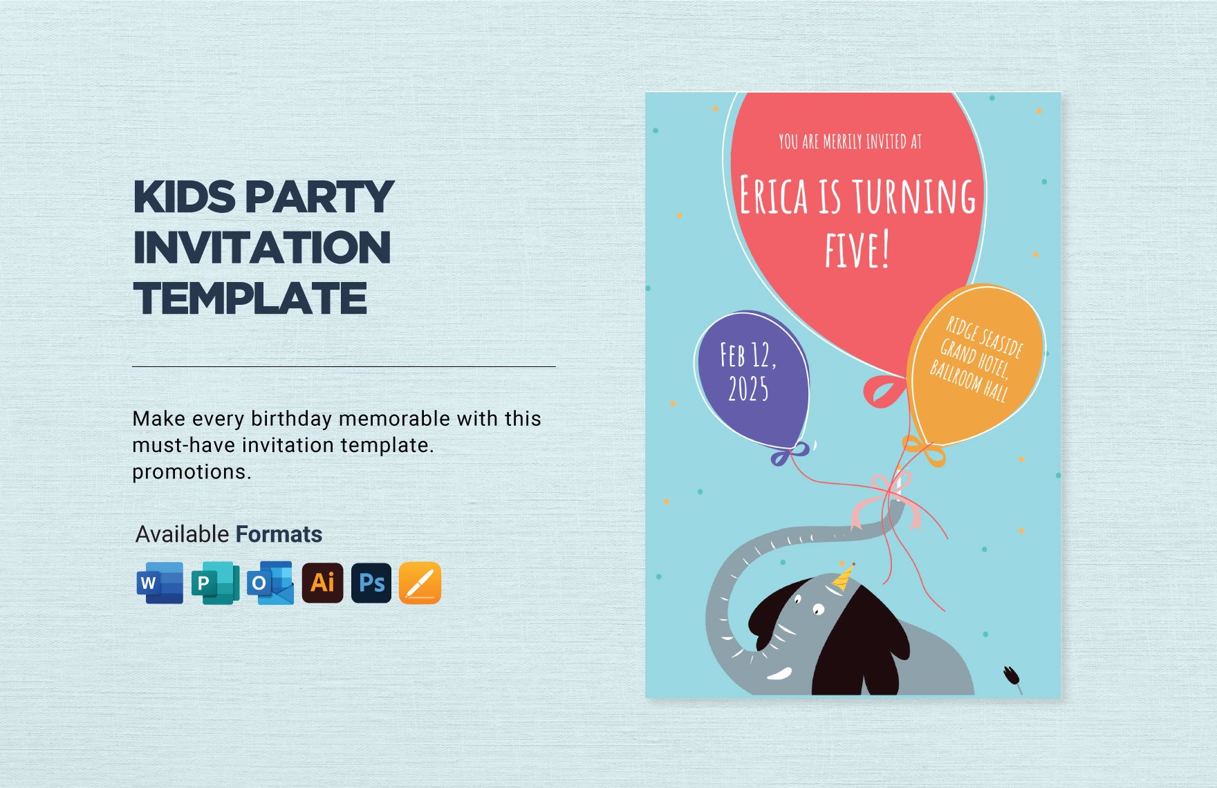 Kids Birthday Party Invitation template