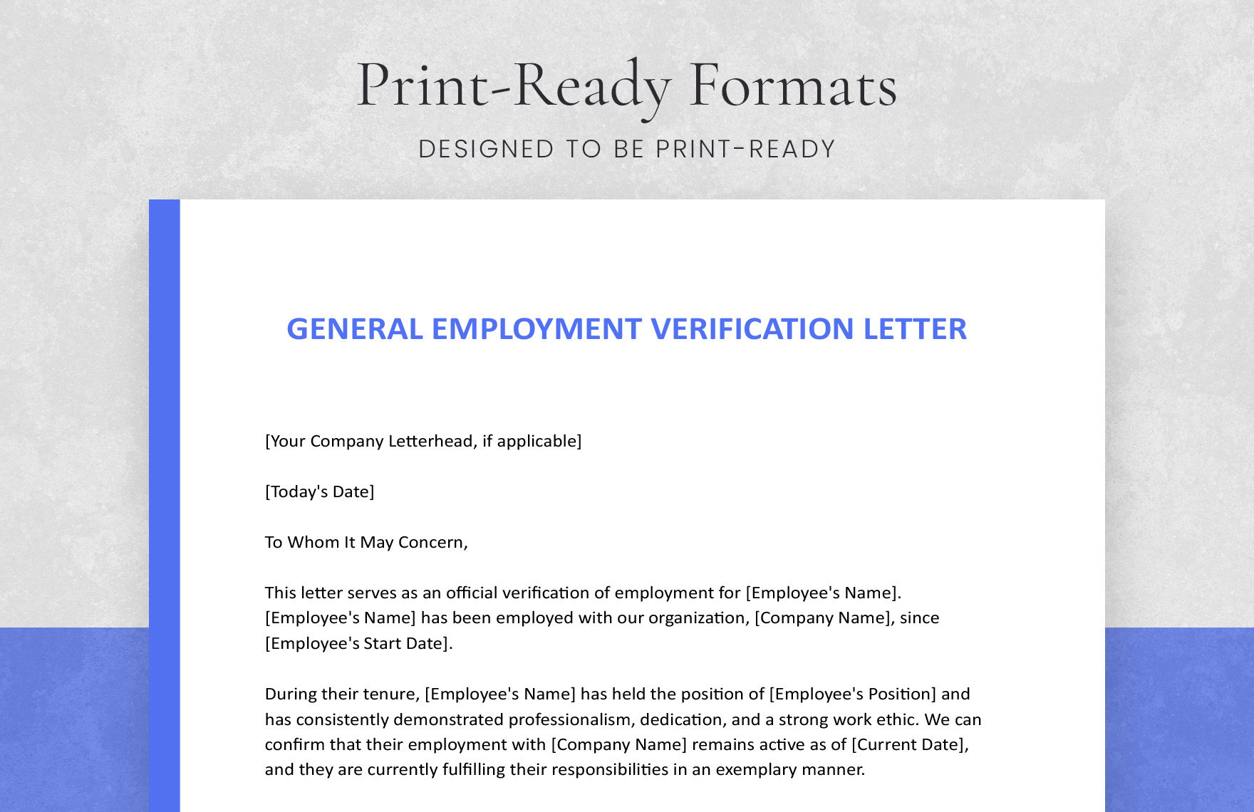 General Employment Verification Letter