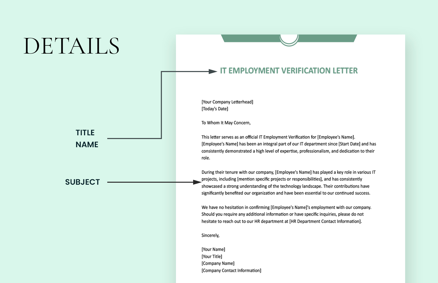 IT Employment Verification Letter