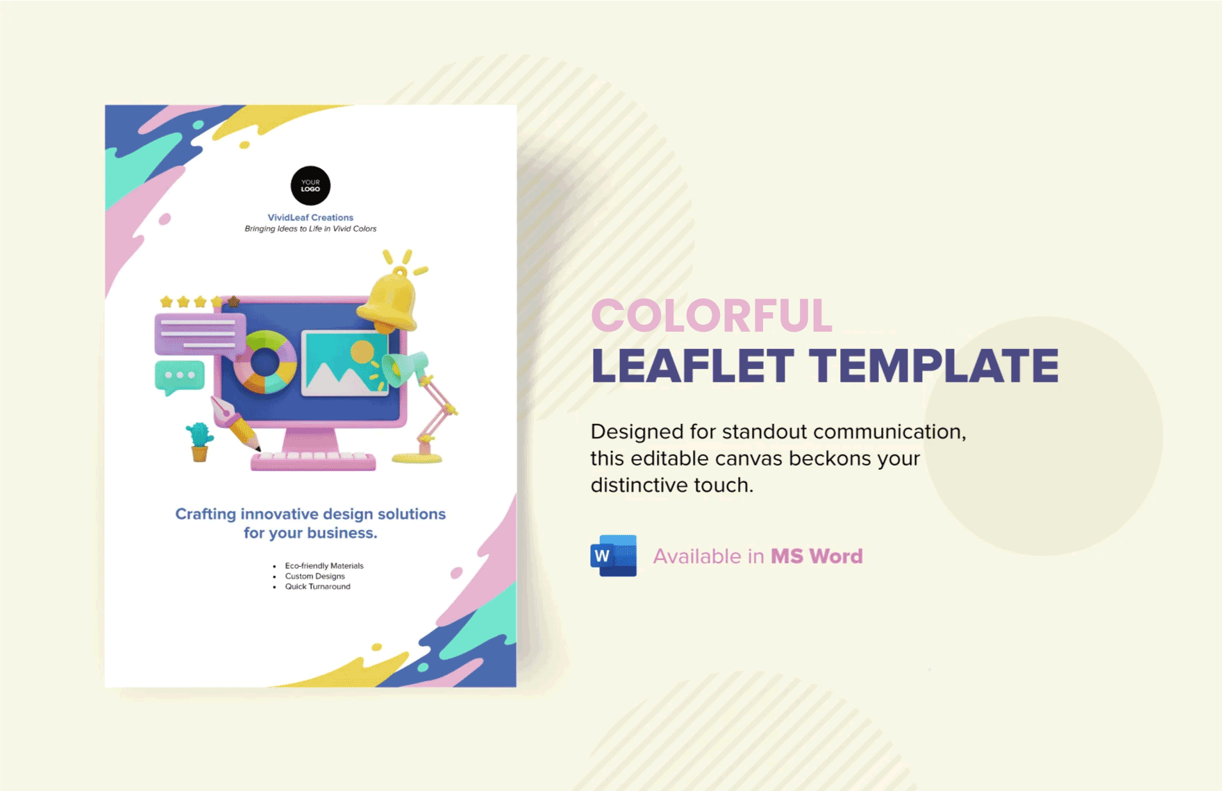 Free Colorful Leaflet Template in Word