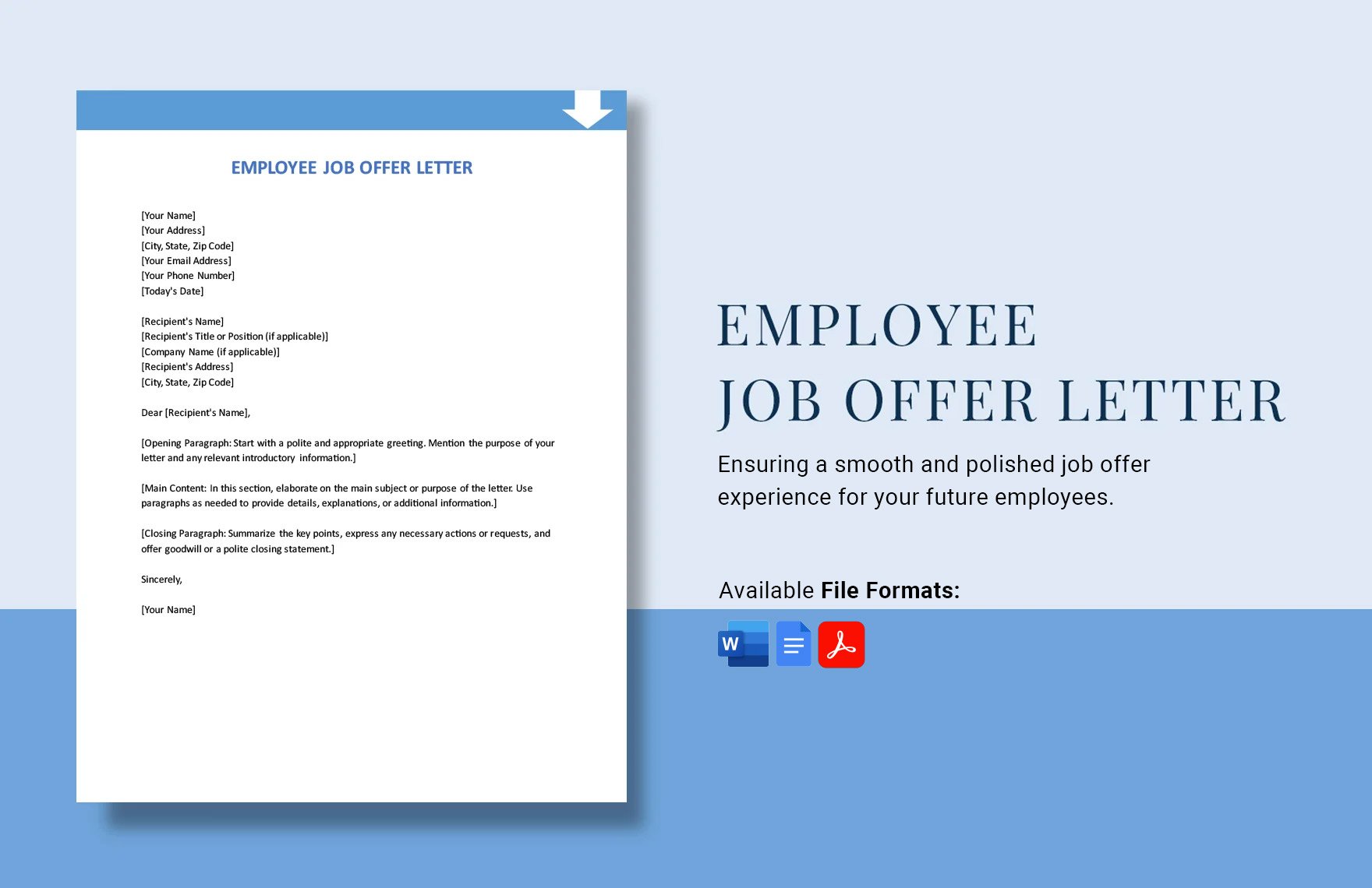 Employee Job Offer Letter in Word, Google Docs, PDF