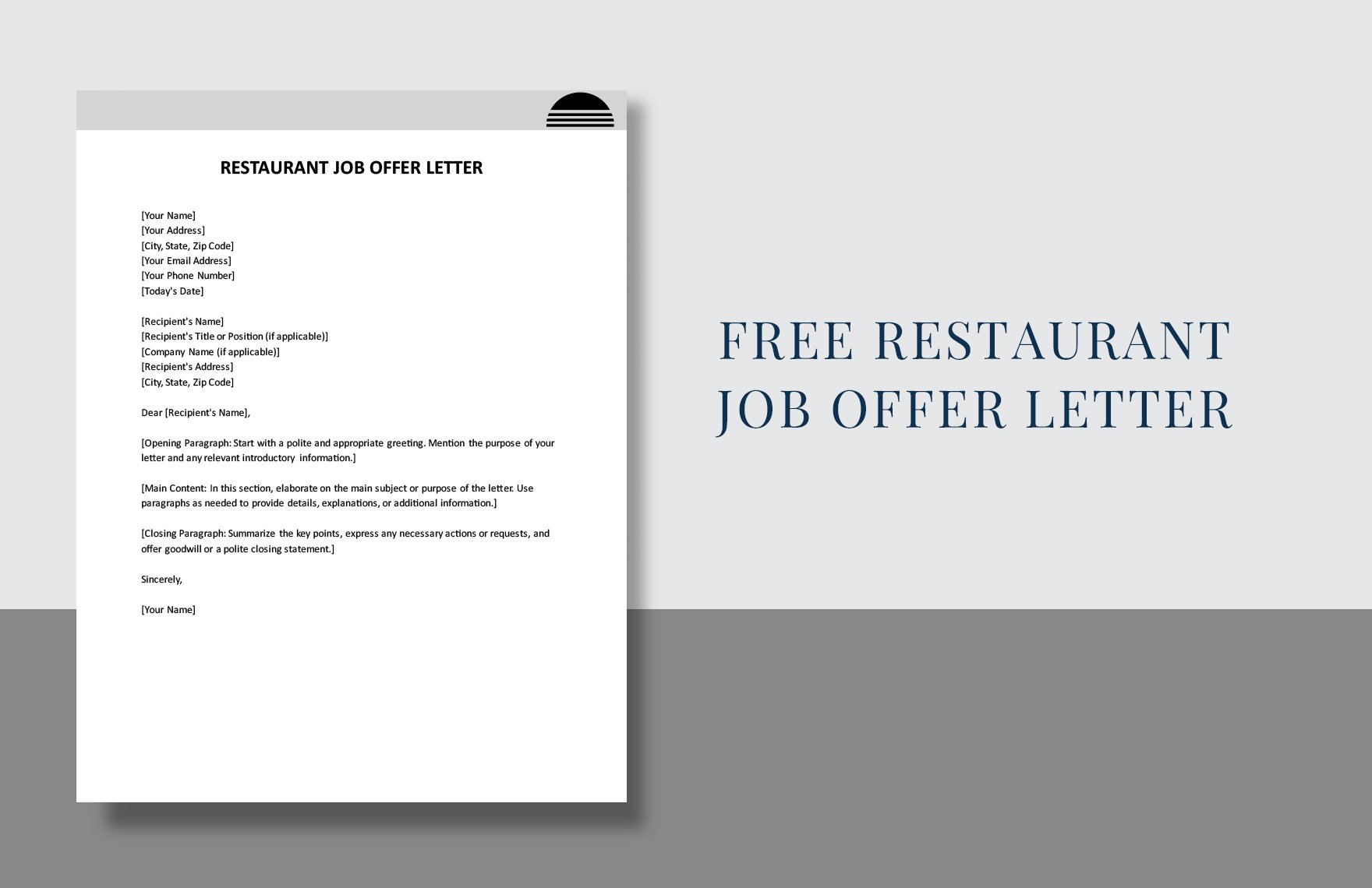 Restaurant Job Offer Letter