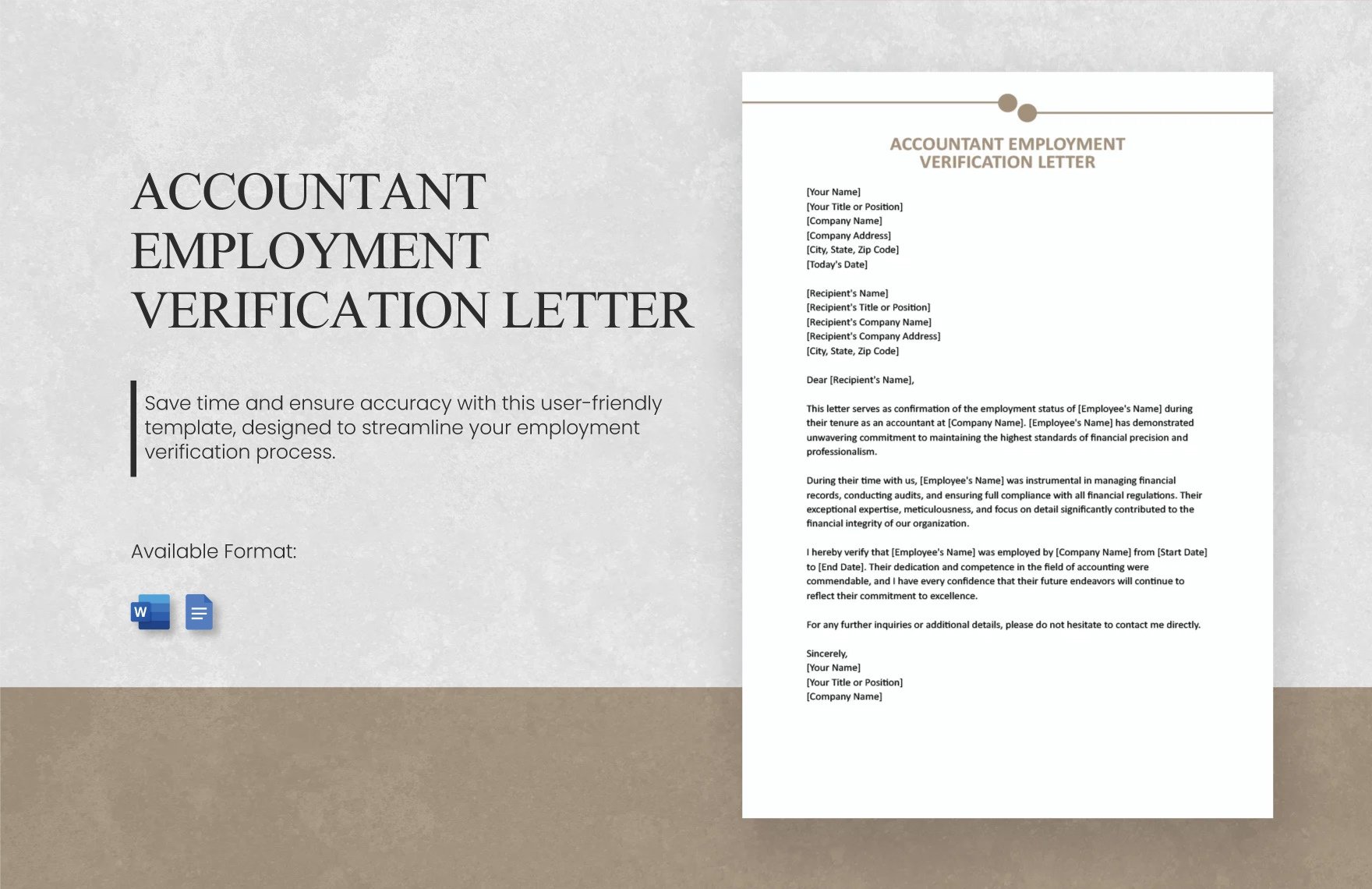 Free Accountant Employment Verification Letter in Word, Google Docs