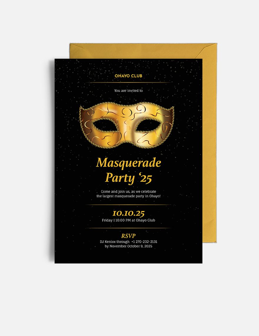 Masquerade Party Invitation