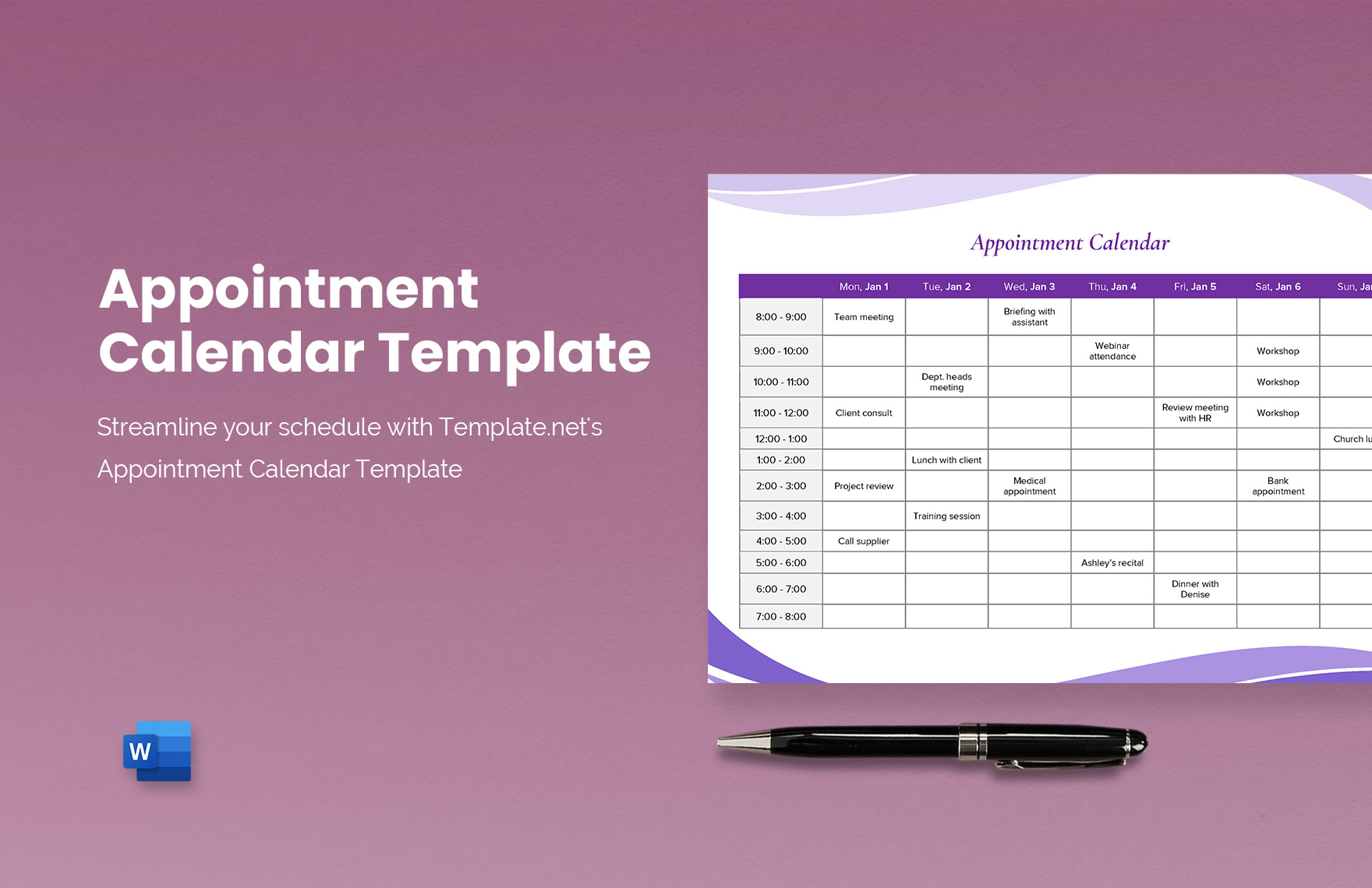Doctor Appointment Calendar Template Download In Word Google Docs