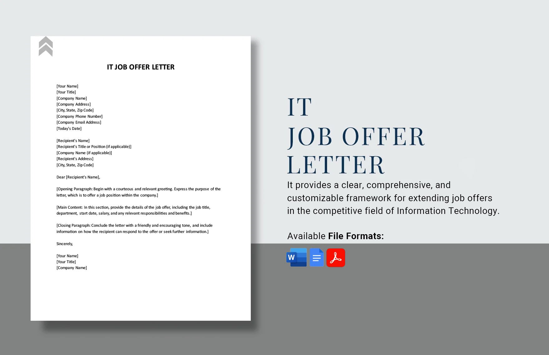 It Job Offer Letter in Word, Google Docs, PDF