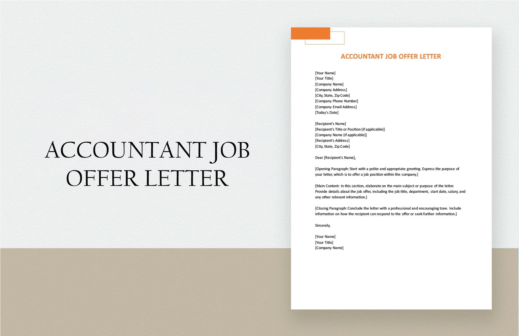Accountant Job Offer Letter in Word, Google Docs, PDF