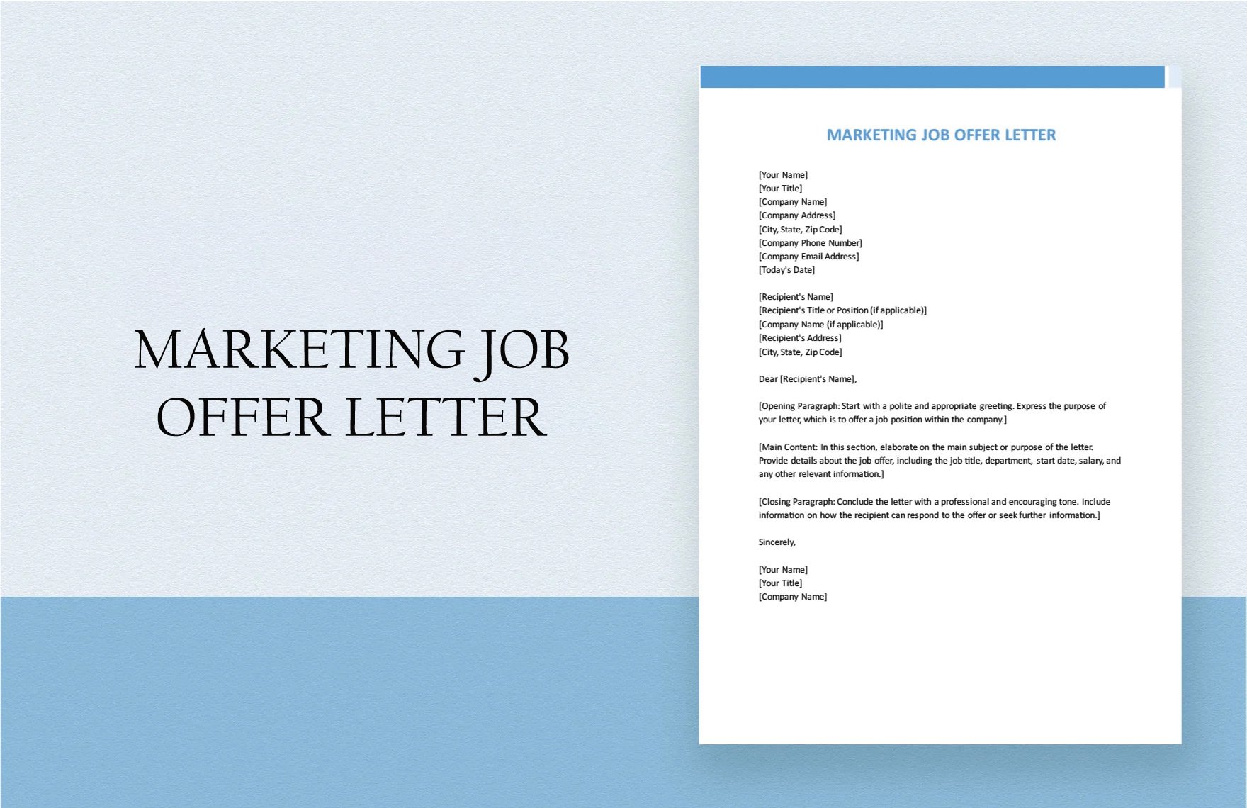 Marketing Job Offer Letter in Word, Google Docs, PDF