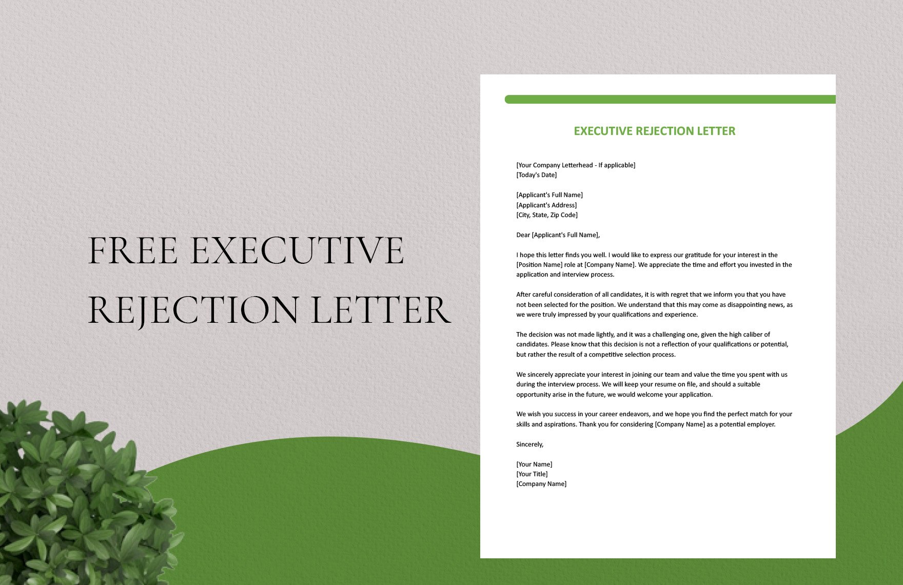 Executive Rejection Letter
