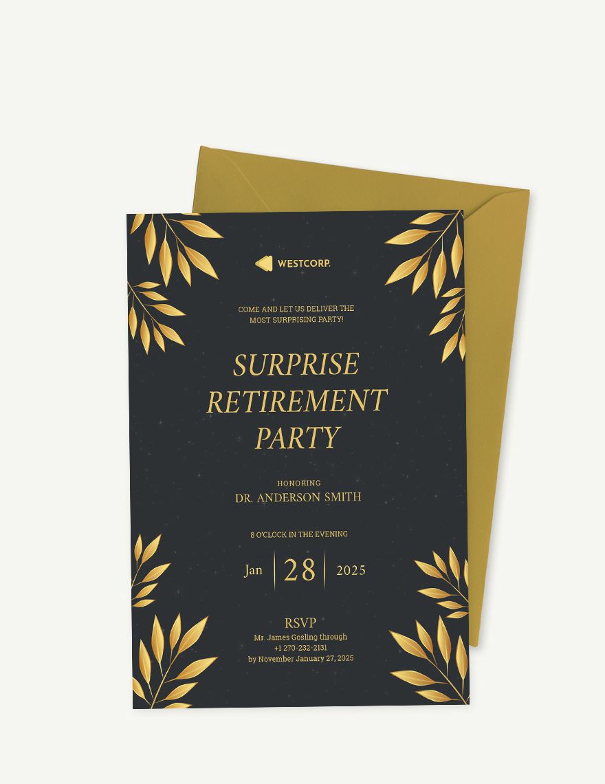 Surprise Retirement Party Invitation Template Download In Word 