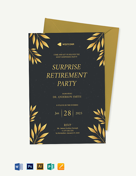 FREE Printable Retirement Party Invitation Template: Download 749+ Invitations in PSD, InDesign
